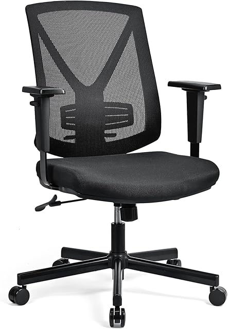 BASETBL Home Office Chair Ergonomic Desk Chairs Mesh Computer Chair Adjustable Lumbar Support and Armrest Executive Rolling Swivel Task Chair High-Back Mesh Desk Chair with Silent Wheels Black
