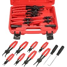 NYXOVA 11pcs Snap Ring Plier Set, Straight & Bent Retaining Ring Pliers