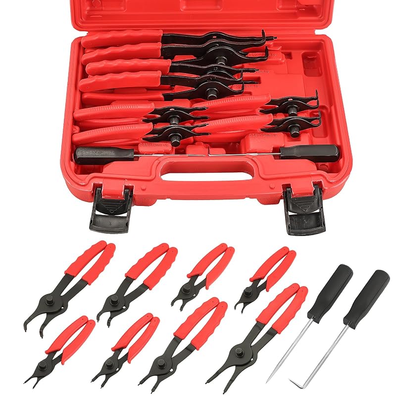 Kit de Alicates para Anéis de Retenção NYXOVA com Pontas Retas e Curvas, 11 peças