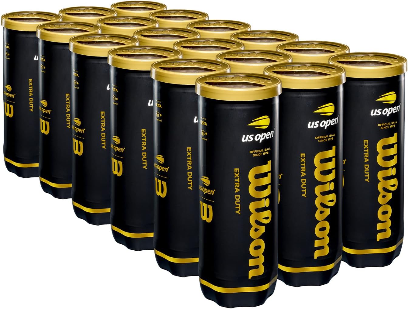 US Open Tennis Balls - Extra Duty, 24 Can Case (72 Balls)