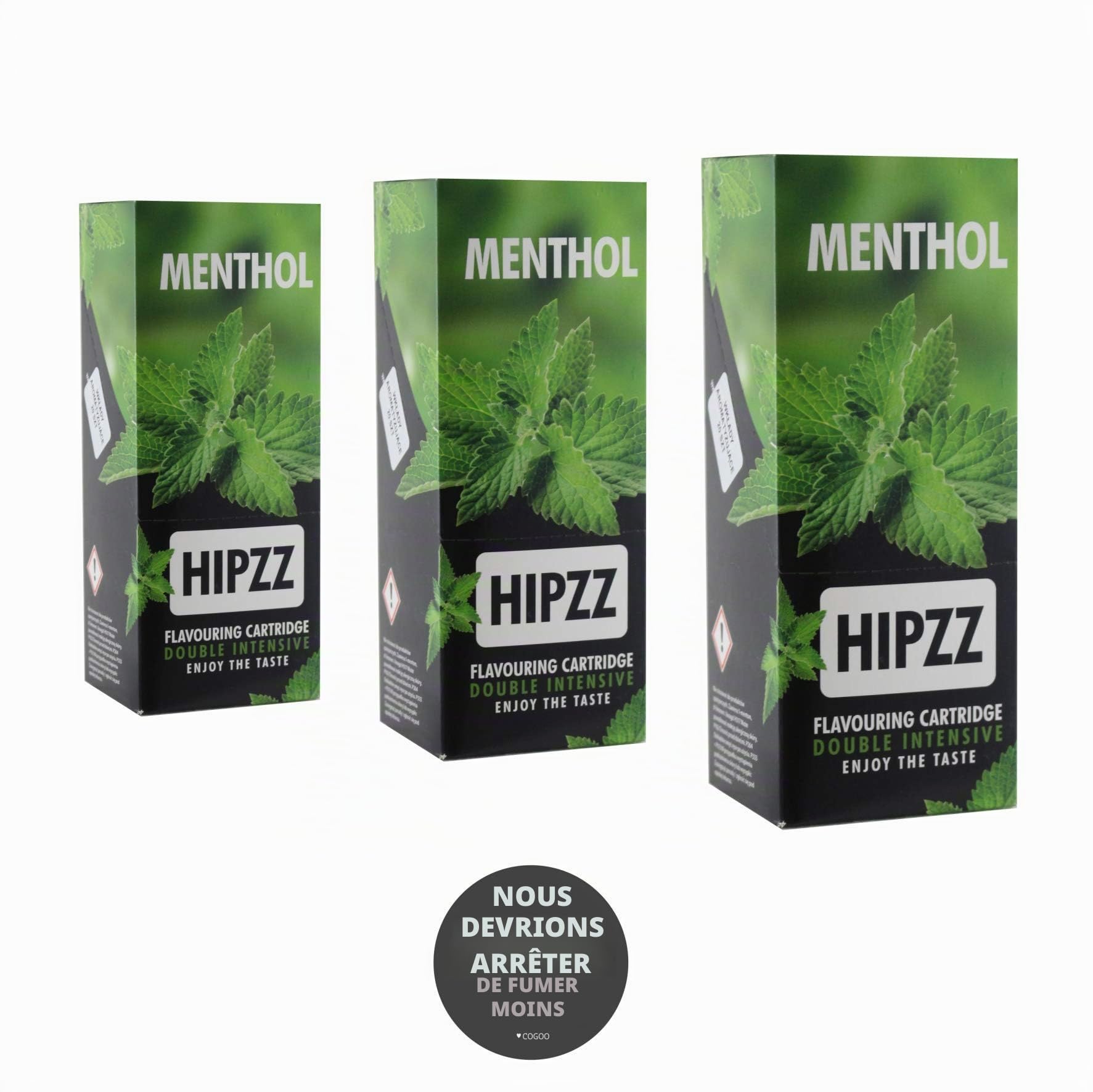 Hipzz Lot de 3 boîtes de 20 cartes aromatiques au menthol, avec bouton