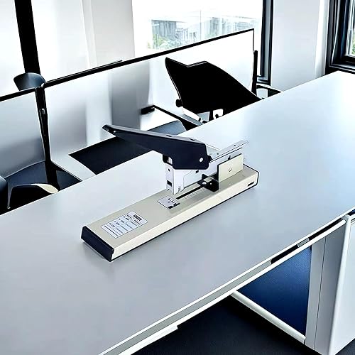 Miniatura 9 de Engrapadora resistente, engrapadora de oficina con 100 hojas, 1 paquete de engrapadora manual grande de metal, uso máximo 2313 grapas