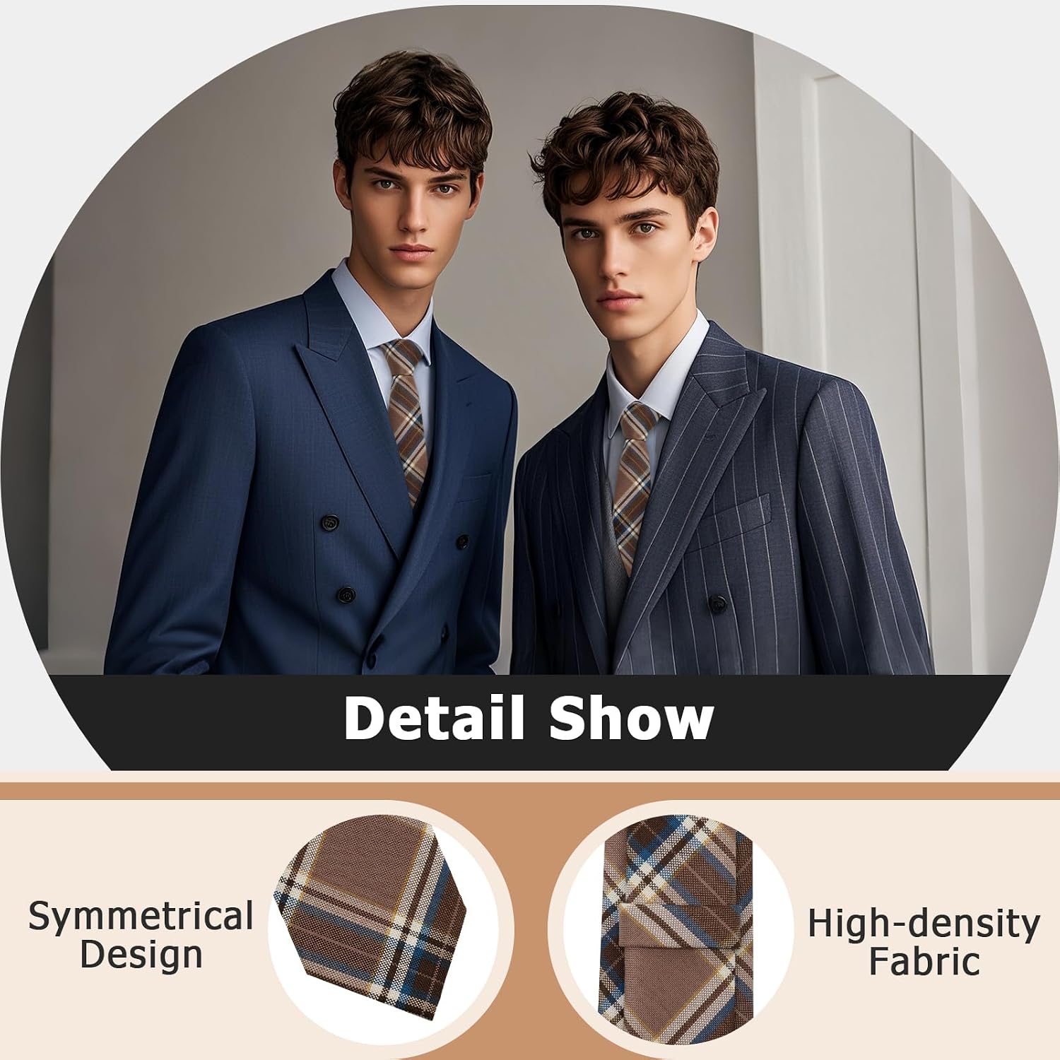 Striped Plaid Ties for Men, 2.36" Adjustable Mens Necktie for School Party Wedding School Formal Banquet Business