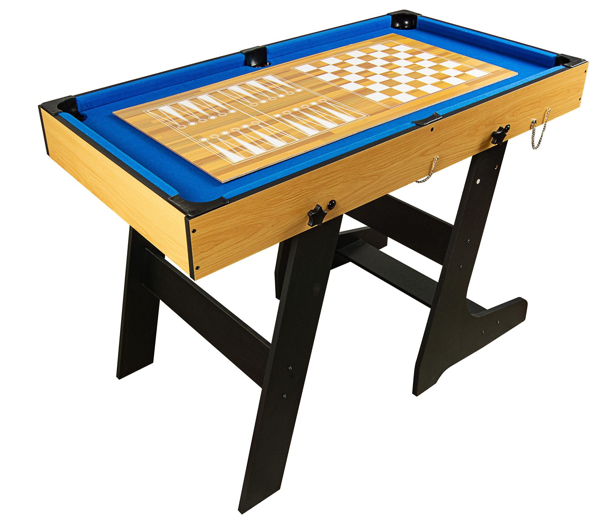 Leomark Multifunktionaler Spieltisch aus Holz /15-in-1/ Tischfußball, Billard, Tischtennis und mehr – Komplettes Spielset für die ganze Familie Kinder Höhe: 82 cm