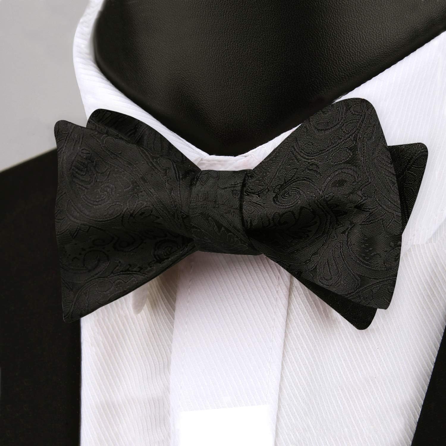 Alizeal Mens 2pcs Paisley Jacquard Self-Tie Bow Tie Pocket Square Set - Image 2