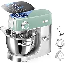 Hauswirt High-End Smart Stand Mixer M5, LED Touchscreen Mixers Kitchen Electric Stand Mixer, 5 Preset Menus, 5.3Qt Dough Mixer, 11speeds Kitchen Mixer with Egg Whisk, Dough Hook, Beater, lake green