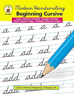 Carson Dellosa Modern Handwriting, Beginning Cursive Handwriting Workbook for Kids With Cursive Tracing Pages, Handwriting Practice Activities, Ages 6-9
