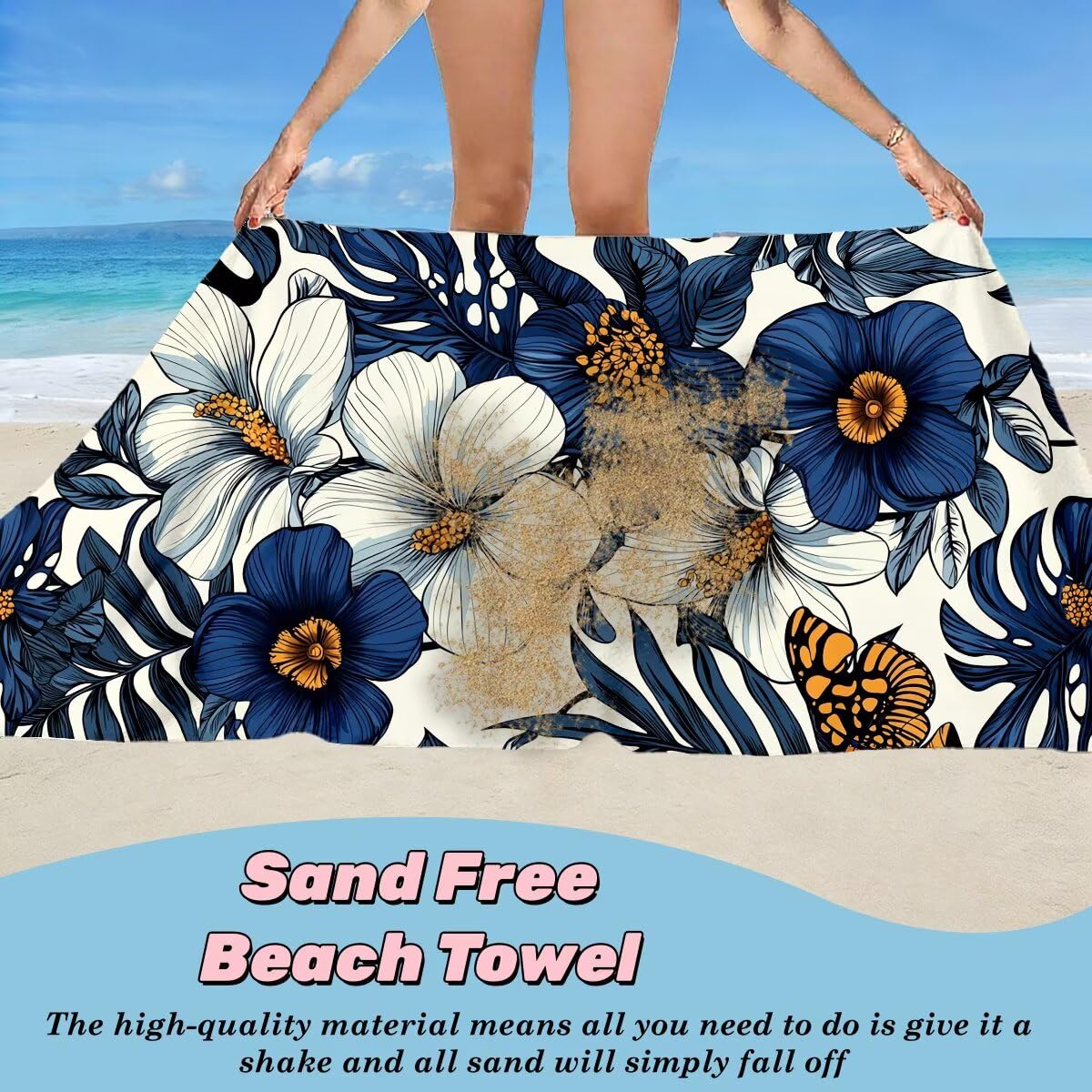 Ręcznik plażowy XXL, 90 x 200 cm, zestaw 2 szt., z mikrofibry, ręcznik plażowy w kwiaty, szybkoschnący, ręcznik do sauny, ręcznik fitness, ręcznik plażowy, do sauny, duży ręcznik kąpielowy, prezent