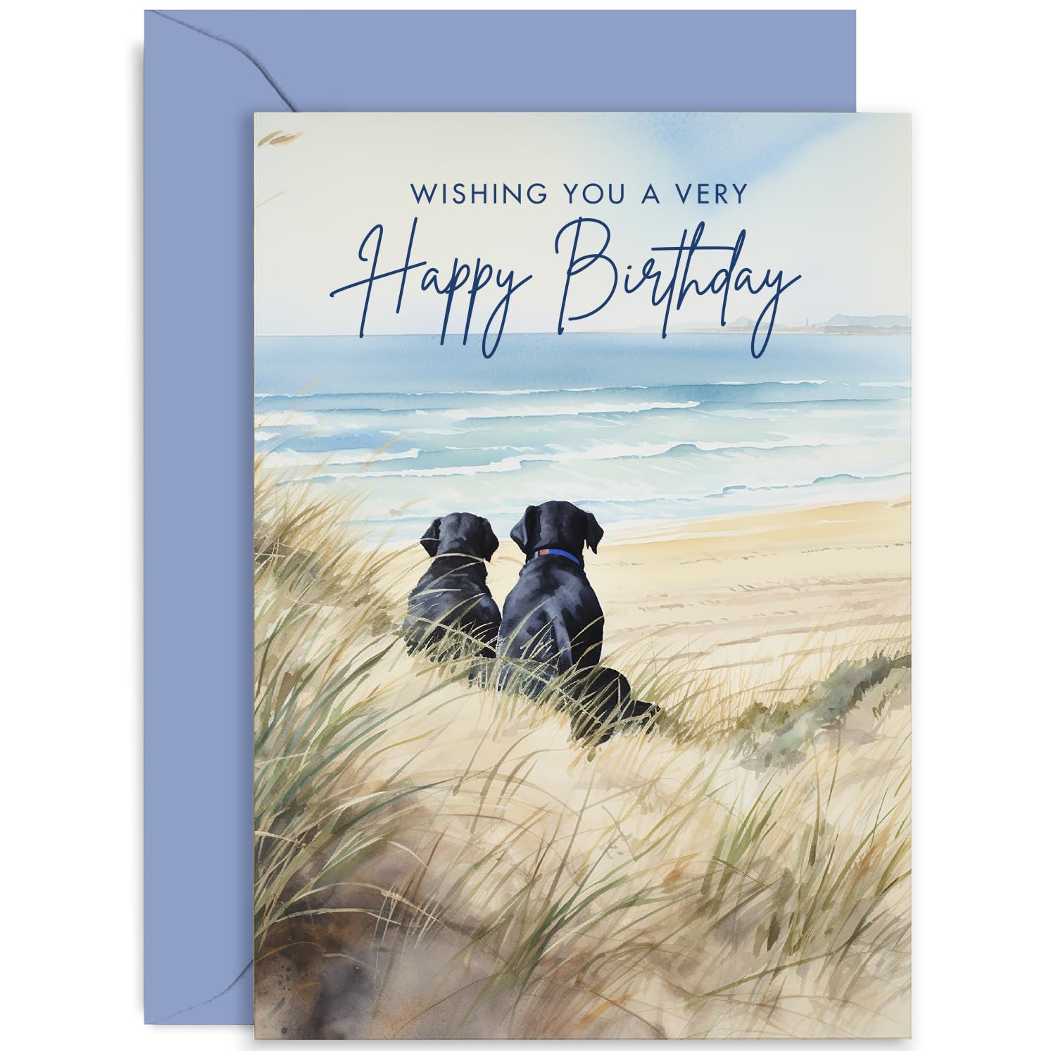 Tarjeta De Cumpleaños Old English Co. - Diseño Acuarela Costa Amalfi, Para él Y Ella