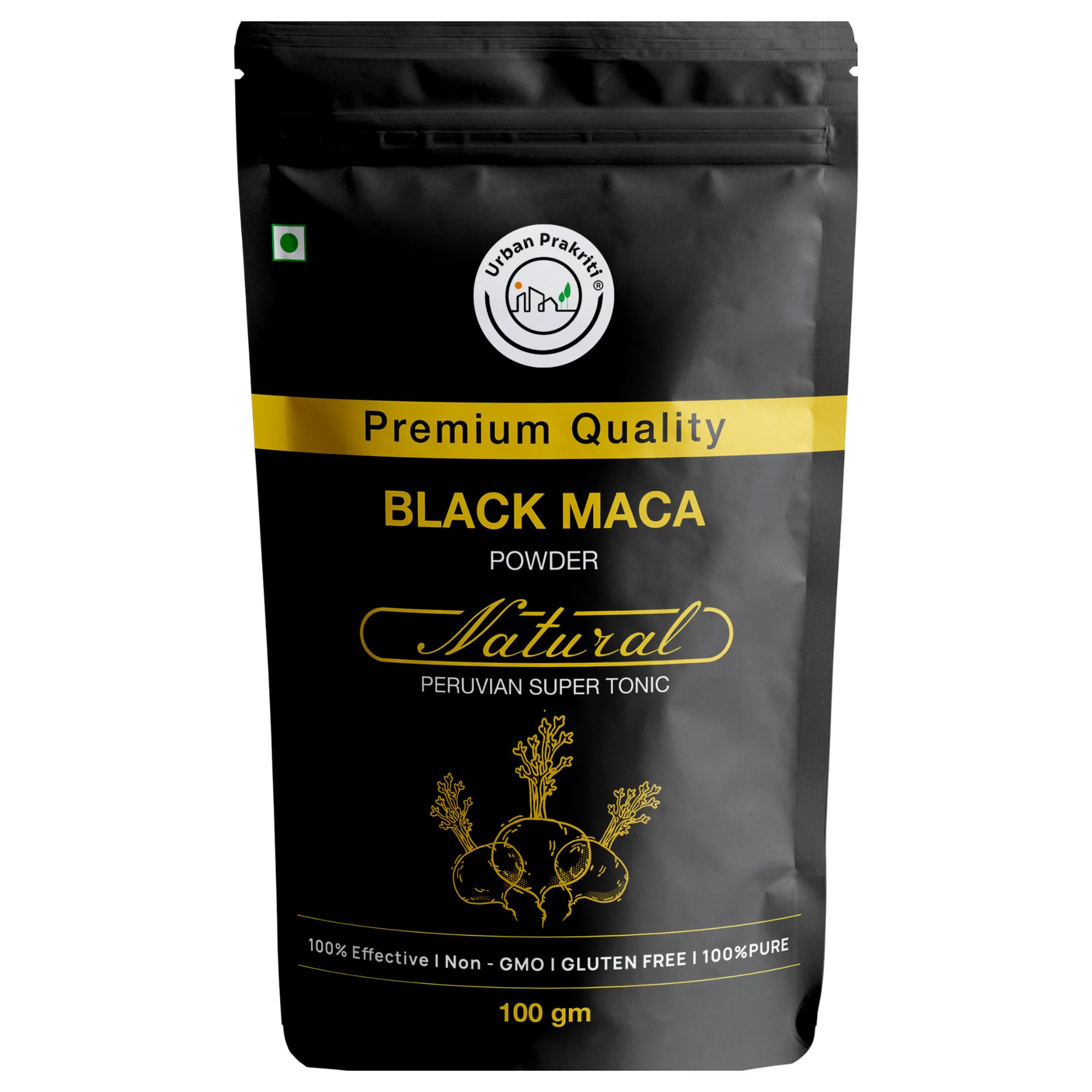 Urban Prakriti Black Maca Powder 100gm |100% Pure & Natural Superfood for Men and Women| Boost Enery,Stamina, Hormonal Balance, Vitality |Rich in Fiber, Vitamin B12, B6 |High in Protein, Iron, Calcium