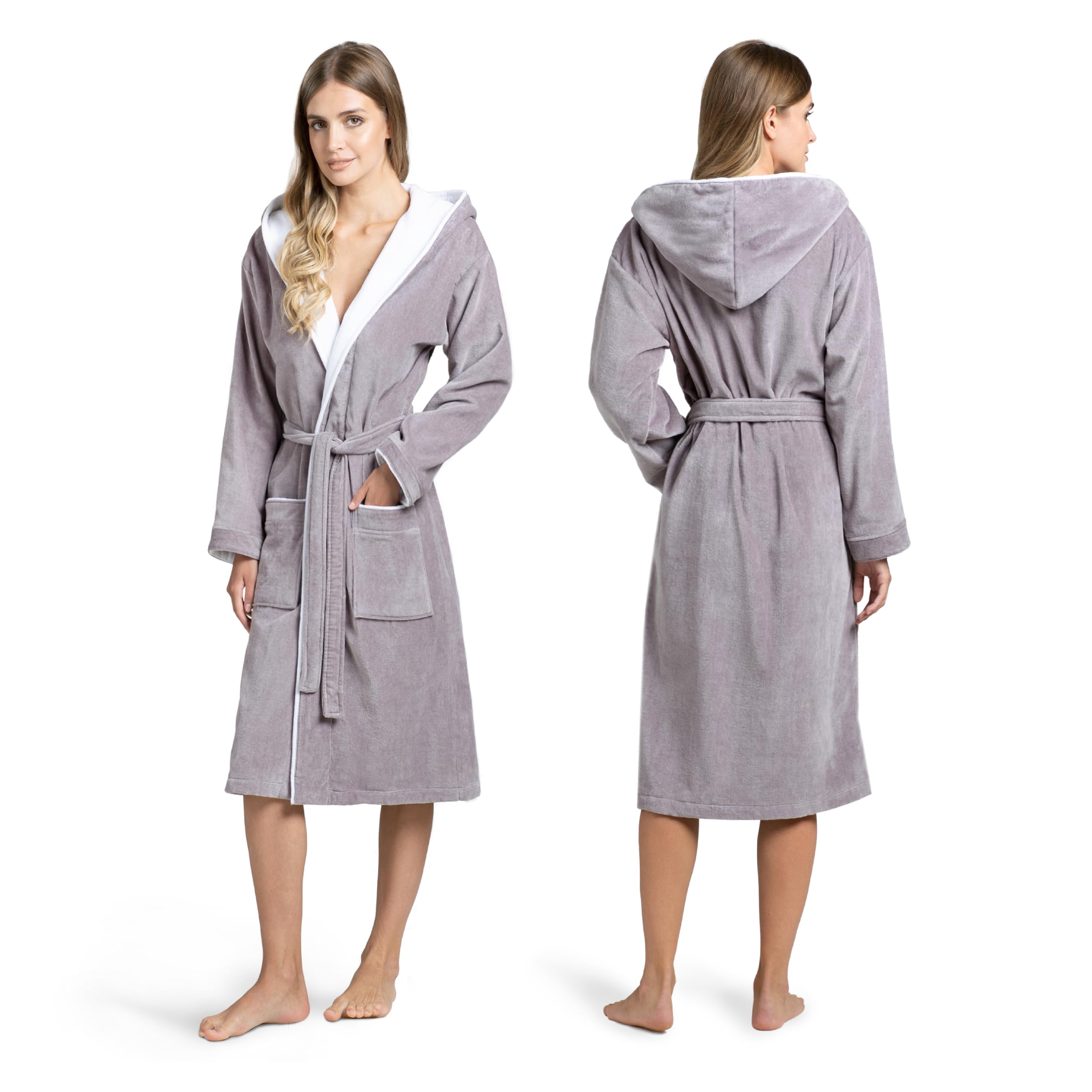 Twinzen Accappatoio Donna Cotone - Cotone Velour - Accappatoio da Donna Velour Accappatoio Donna OekoTex Ultra Morbido