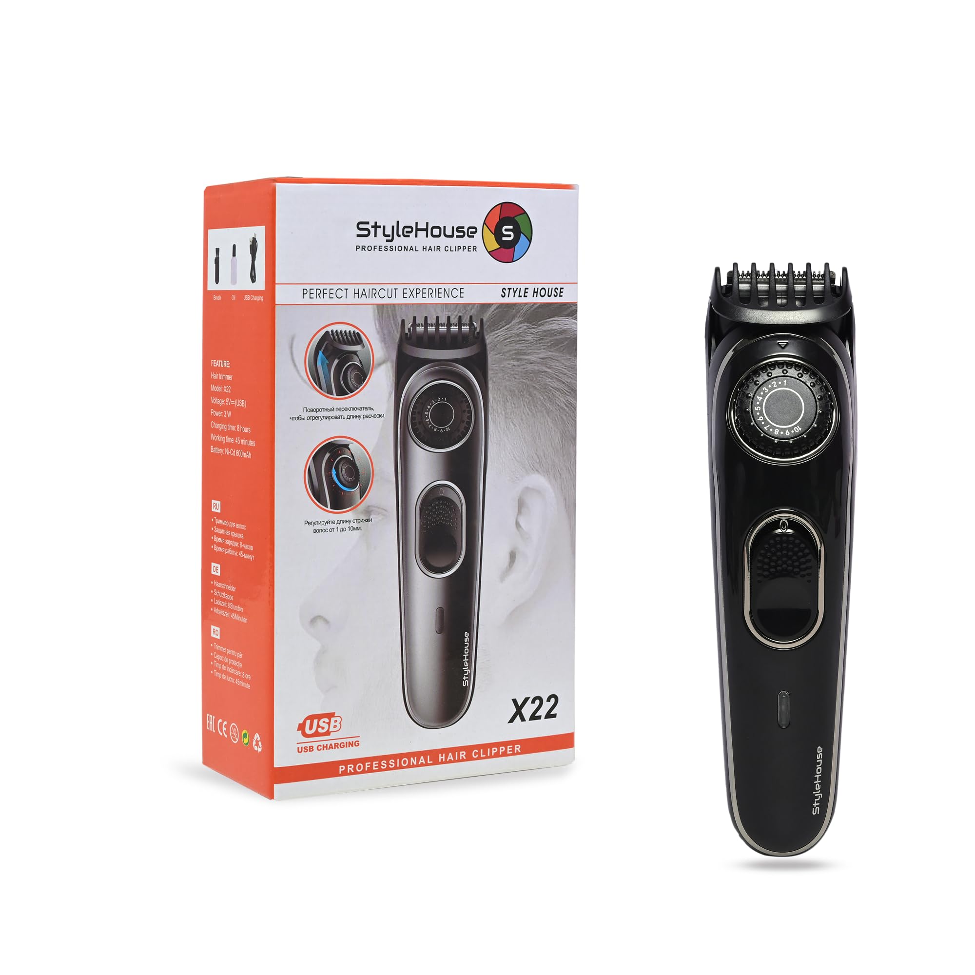 StyleHouse X22 Beard Trimmer for Men, 19 Length Settings, Body Hair Trimmer Men, Rechargeable Trimmer with USB Cable (Black Edition) (B0CJ55Z2NM) Amazon Price History, Amazon Price Tracker