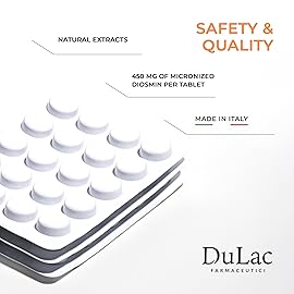 Dulc - Dinaven 500, Diosmin Hesperidin 500mg Dietary Supplement 60 Tablets, Enriched with Butcher\'s Broom, Horse Chestnut Extract and Grape Seed Extract, Made in Italy