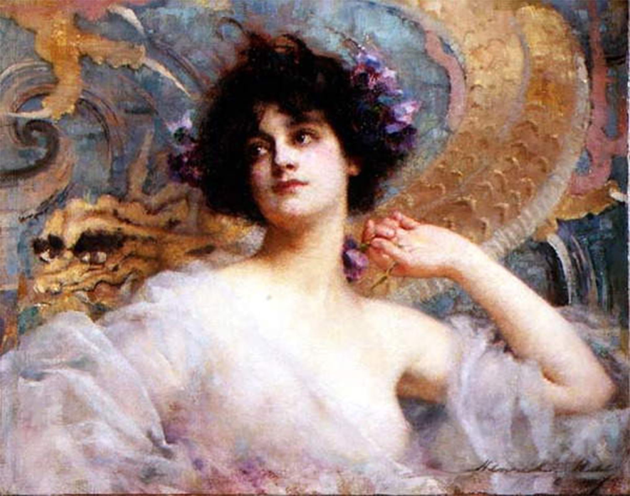 ARTXLXXBN Famous Art Print Poster Vintage Wall Art Portrait of a Young Beauty by Henrietta Rae Canvas Art Poster for Home Decor 60x90cm