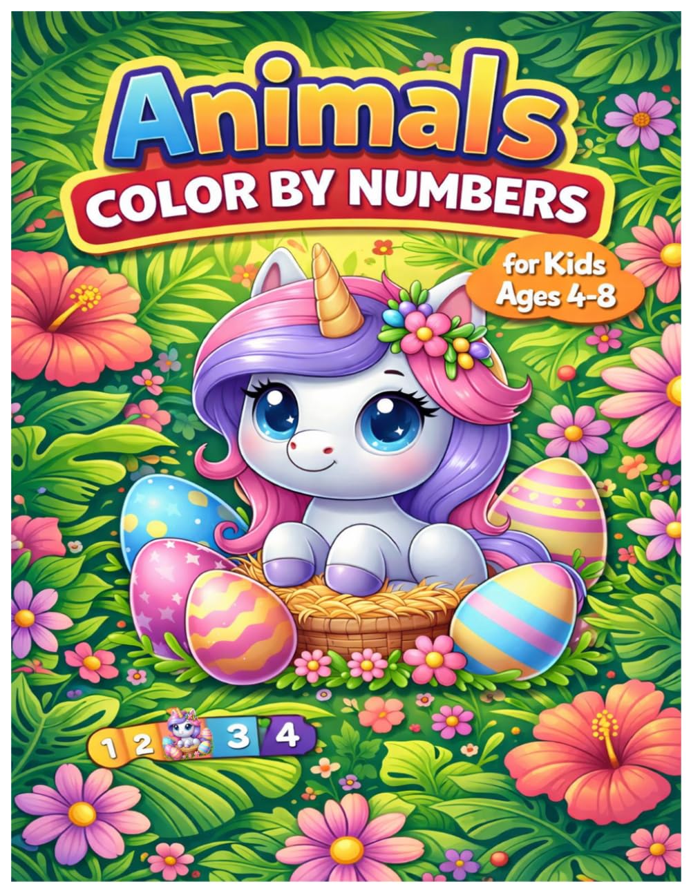 Animals Color by Numbers for Kids Ages 4-8: A Perfect Beginner Coloring Book with Animals, Simple Number Guides, and Fun Activities to Develop ... Designed especially for ages 4-8.