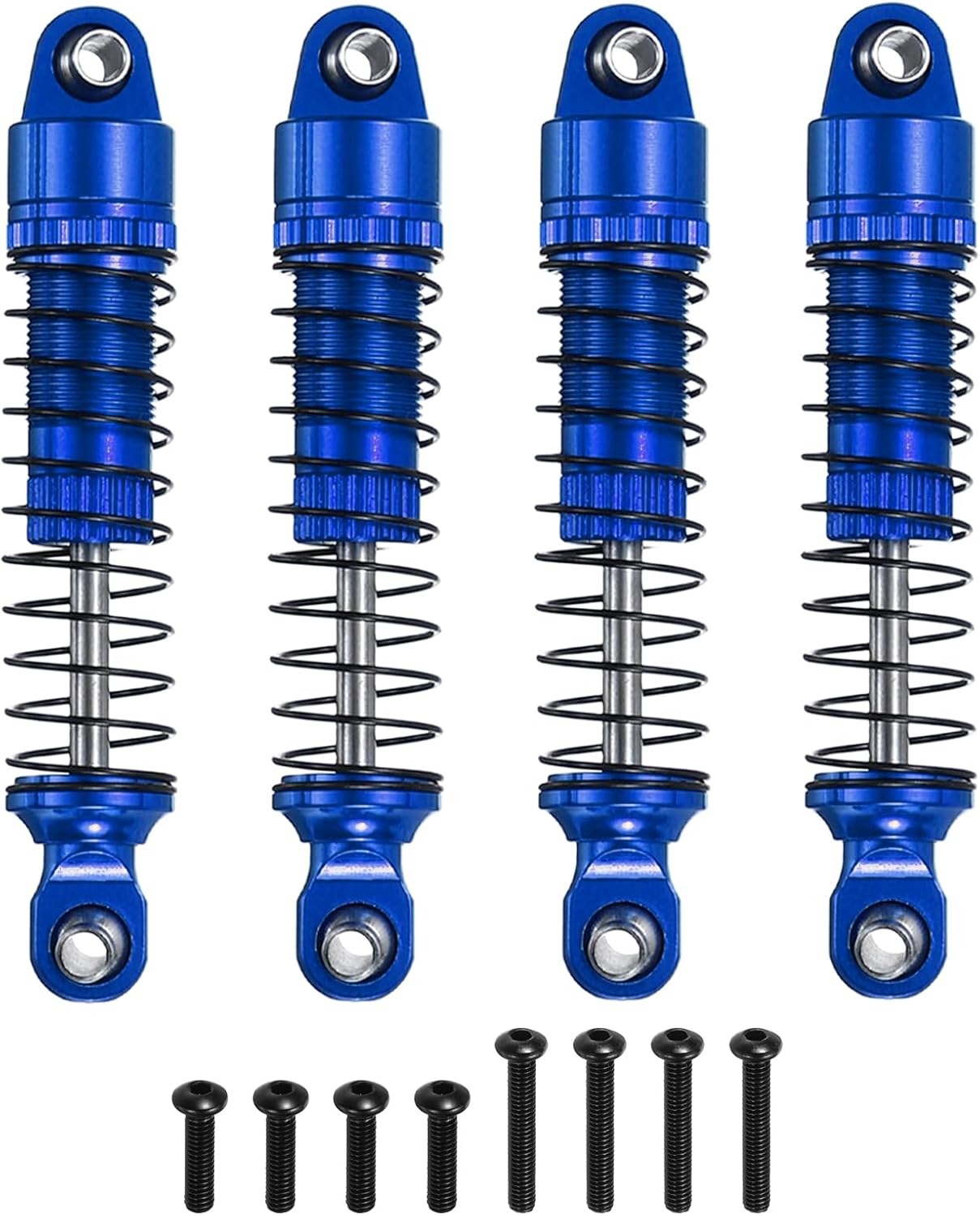 MECCANIXITY 4Pcs RC Shock Absorber 1/18 50mm Aluminum Threaded Front & Rear Shock Absorber Damper Assembled Set for 1/18 RC Car Crawler Racing Truck, Black