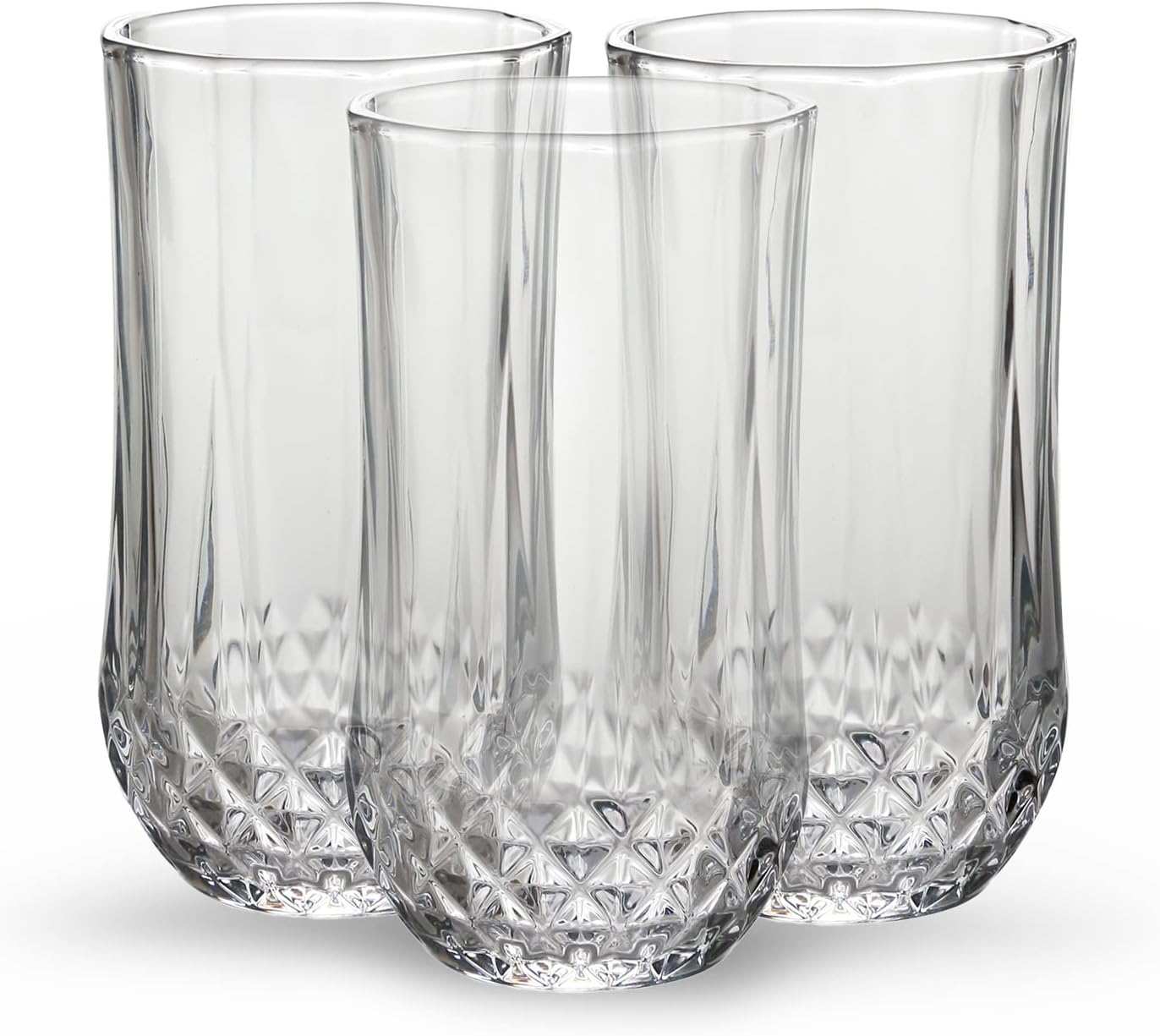 Royalford 3PC Highball Tumbler Drinking Glasses - Cocktail/Juice Pint Beer Glass Set Tall Glasses, 7.6oz/225ml for Beer/Water/Juice/Whisky/Wine Transparent RF11657