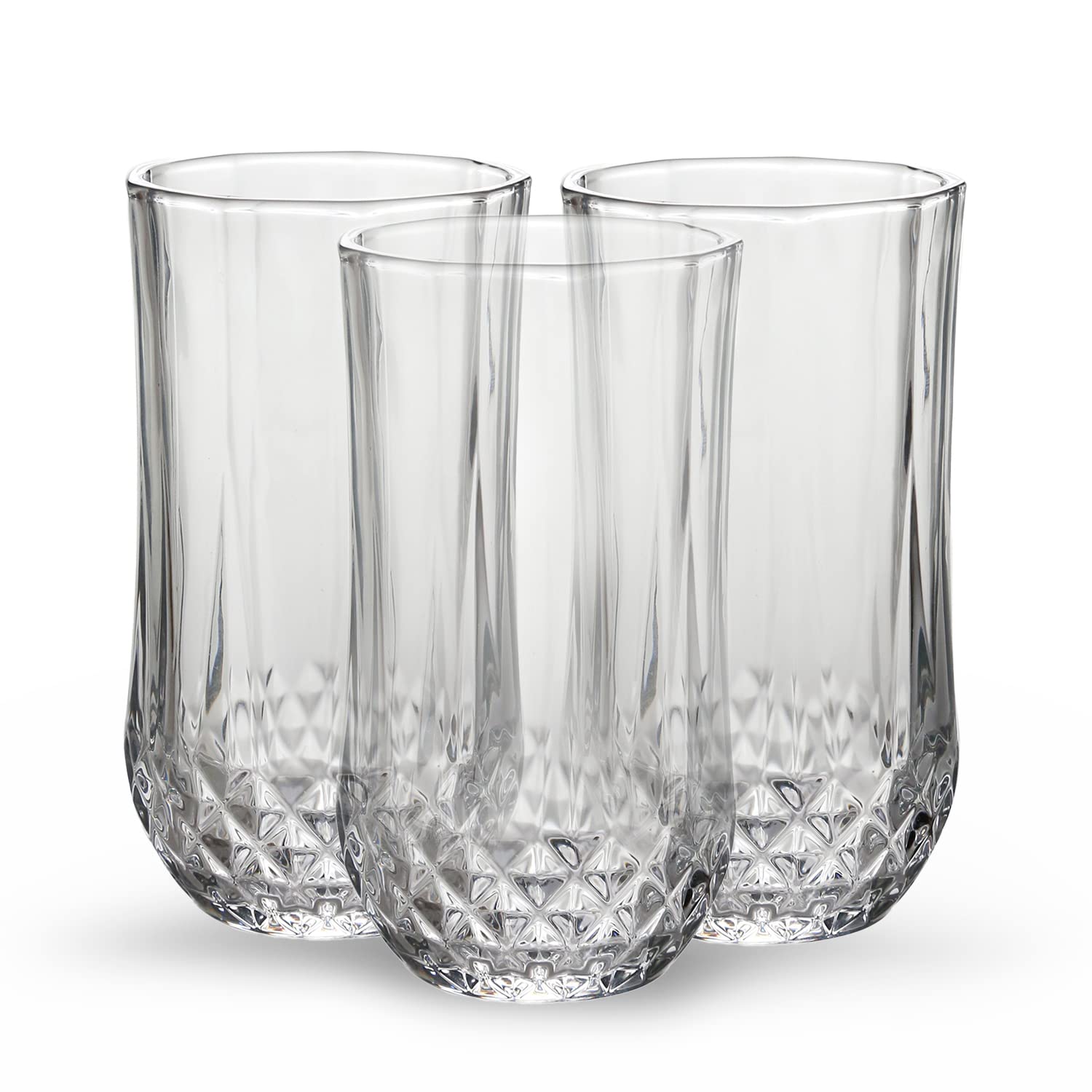 Royalford3PC Highball Tumbler Drinking Glasses - Cocktail/Juice Pint Beer Glass Set Tall Glasses, 7.6oz/225ml for Beer/Water/Juice/Whisky/Wine Transparent RF11657