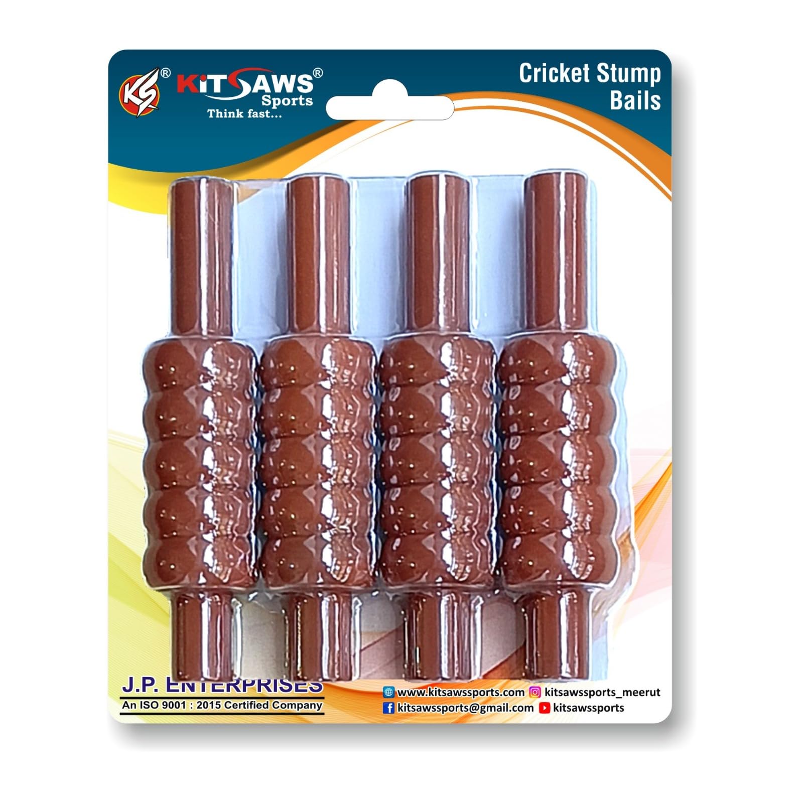 KS Cricket Stump Plastic Moulding Bails Wooden Color Stump Bails | Lightweight Gilli Set | Durable & Easy to Use | Perfect for Indoor & Outdoor Cricket Matches | Pack of (2 Pair) |-image-22