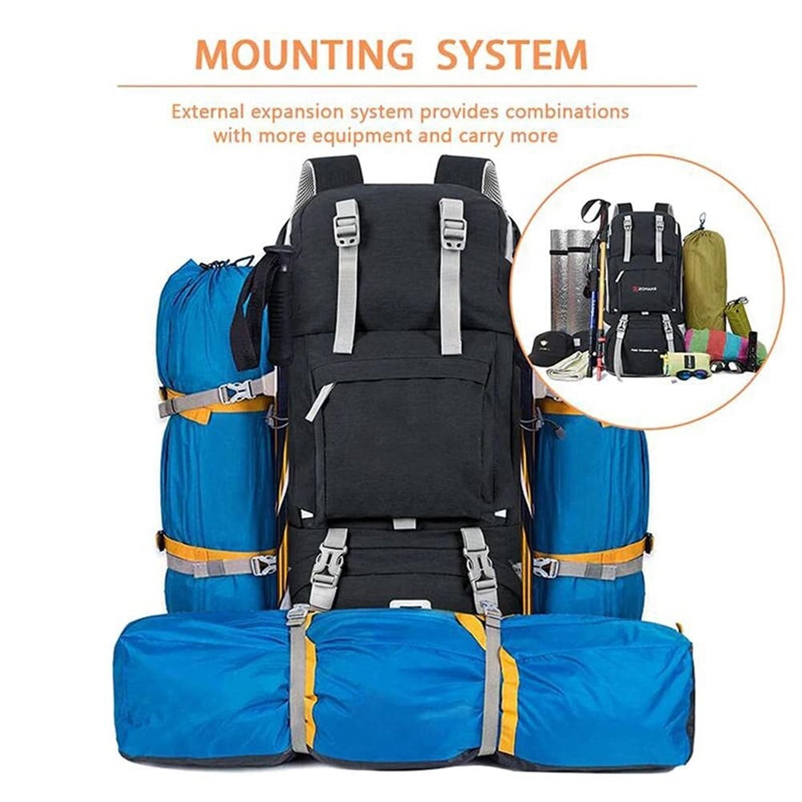ontañismo Mochila de Senderismo Mochila De Senderismo Mochila De Camping Para Mujeres Hombres Montañismo Al Aire Libre Viajes Campamento Exterior(Pink)