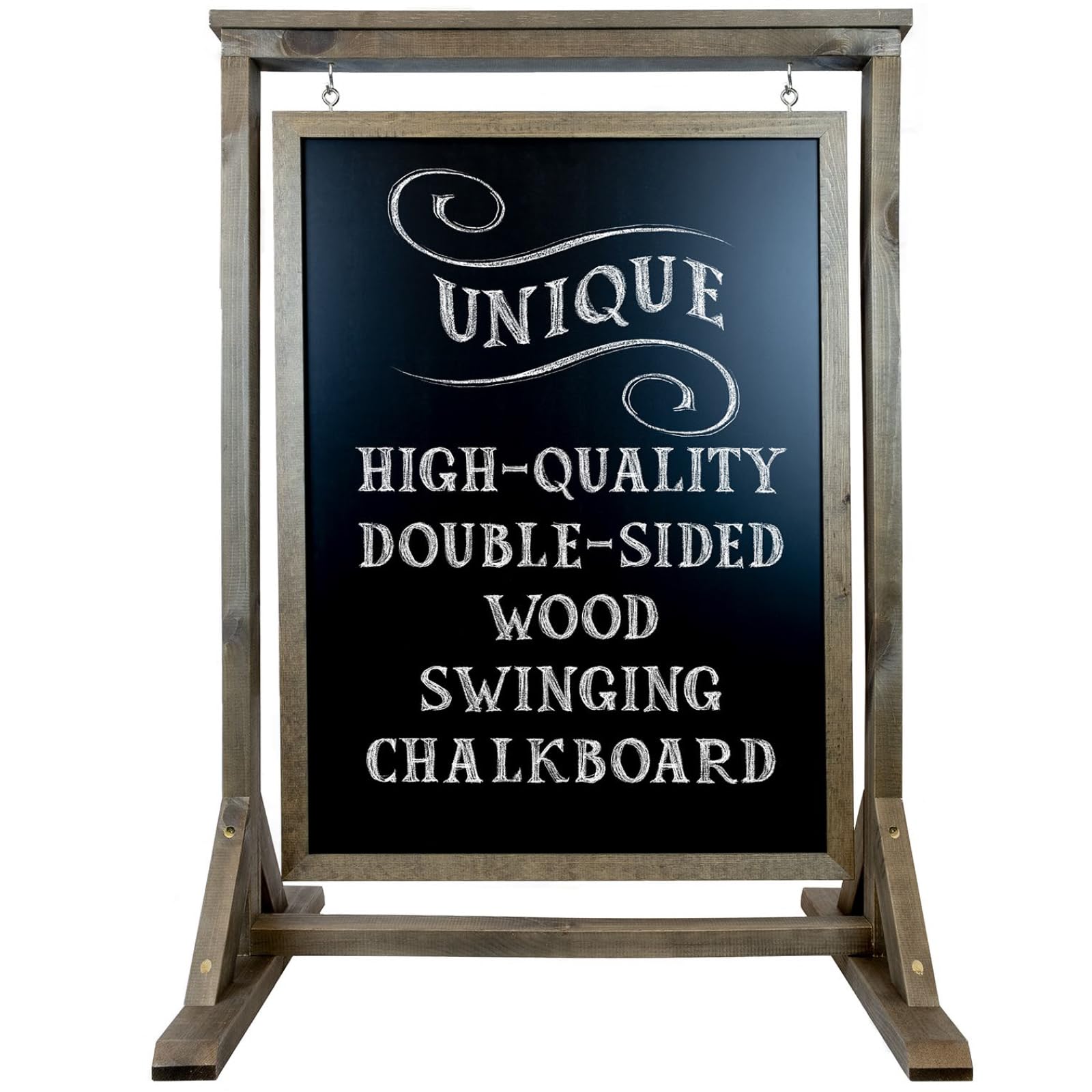 Tableau noir rustique fabriqué à la main : panneau en bois au design unique avec affichage double face. Alternative aux panneaux en A et panneaux sandwich. Utilisez de la craie ou des marqueurs à