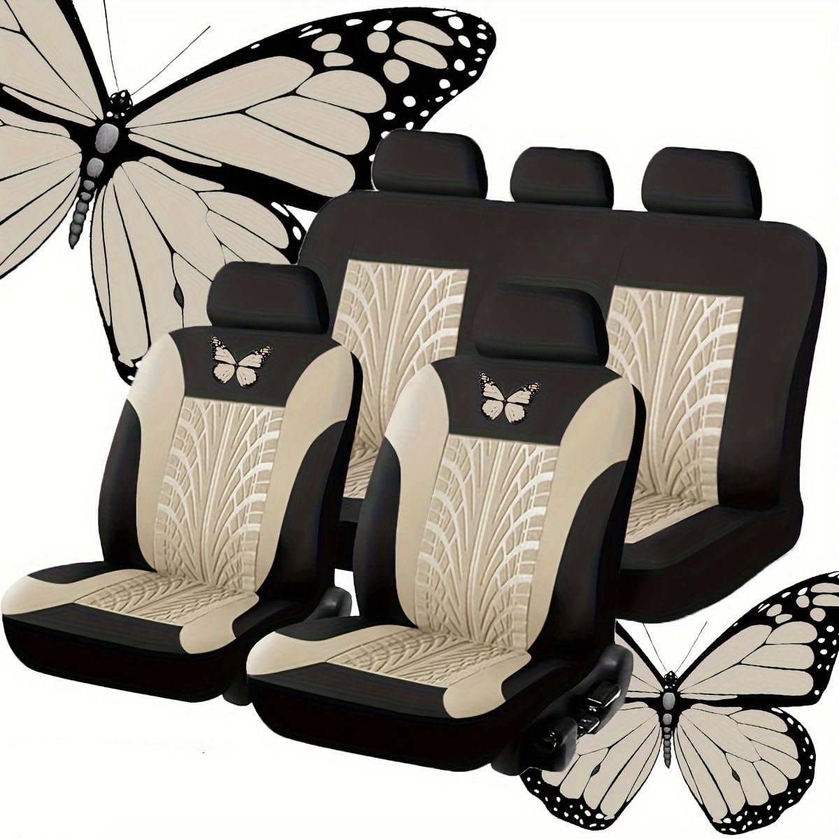 Car Seat Covers,Compatible with Lexus LC, Auto Seat Covers Set,3-Beige