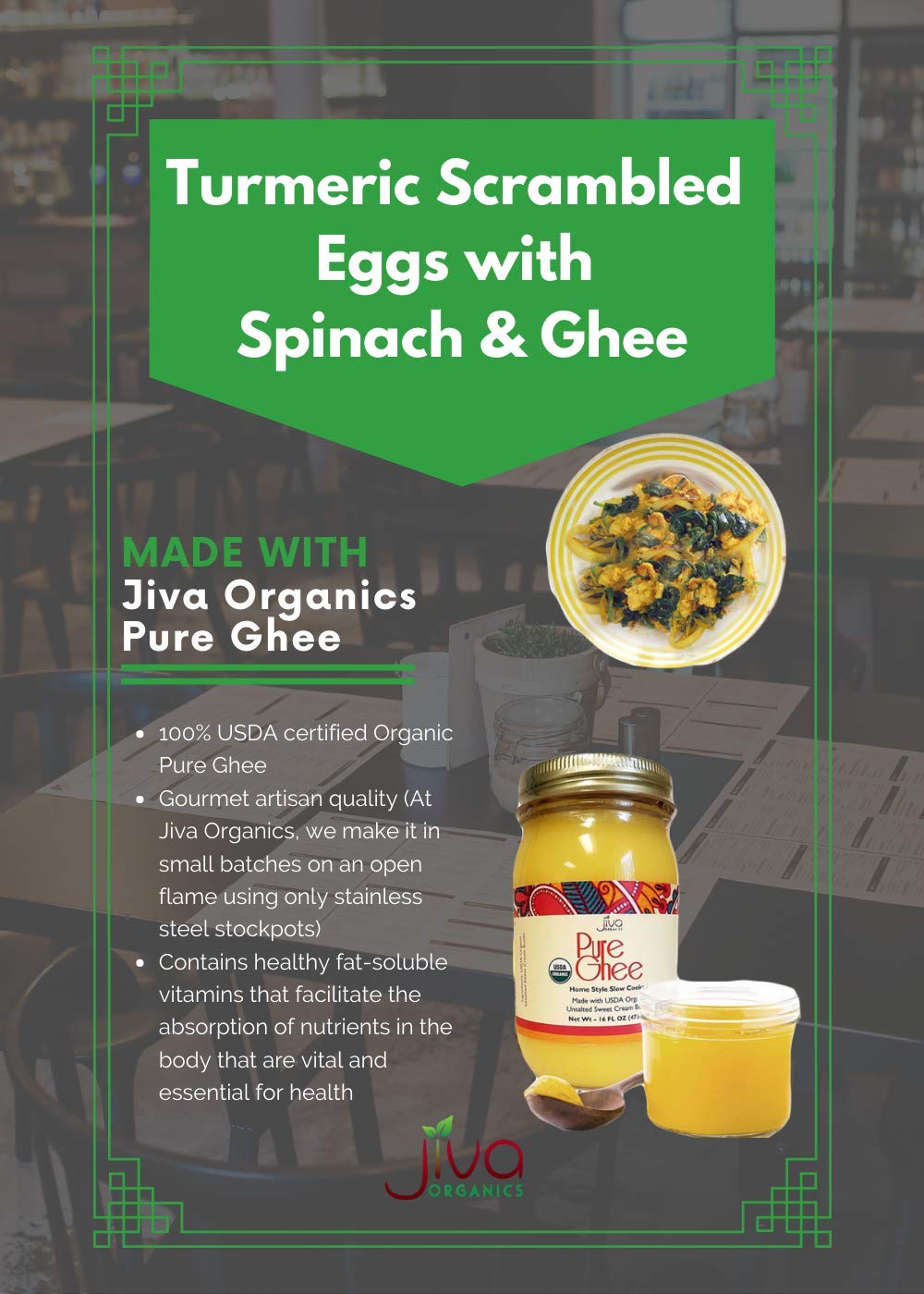 Organic Grass Fed Ghee 8 Oz - Mantra Infused, Traditional Ayurvedic Method - Non Gmo Pasture Raised - By Jiva Organics