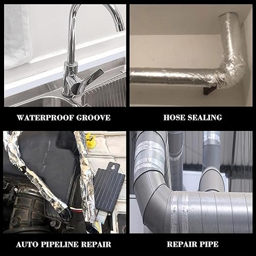 Miniatura 7 de BTTLINGIFT Cinta de papel de aluminio de fibra de vidrio  2 pulgadas x 65 pies, 5.9 mil de fibra de vidrio HVAC cinta de conducto plateado  Cinta