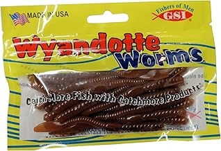 Wyandotte Worms - Pack of 20 - Soft Plastic 4" Bait for Walleye, Bass, Casting, Vertical Jigging in Rivers