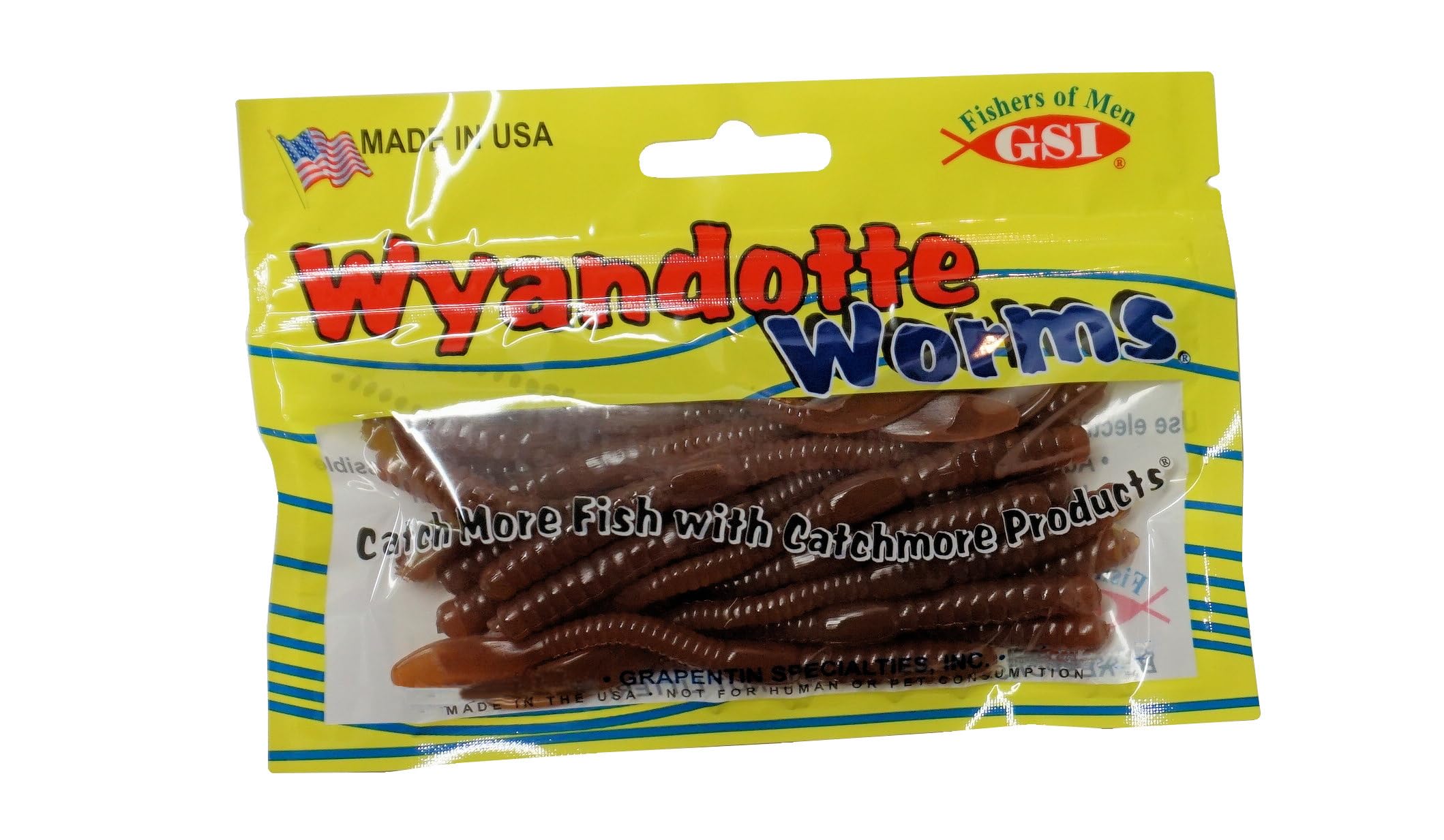Wyandotte Worms - Multiple Colors - 20 Pk - for Walleye, Bass, Vertical Jigging in River, etc (Earth Worm #WDWEW-20P)