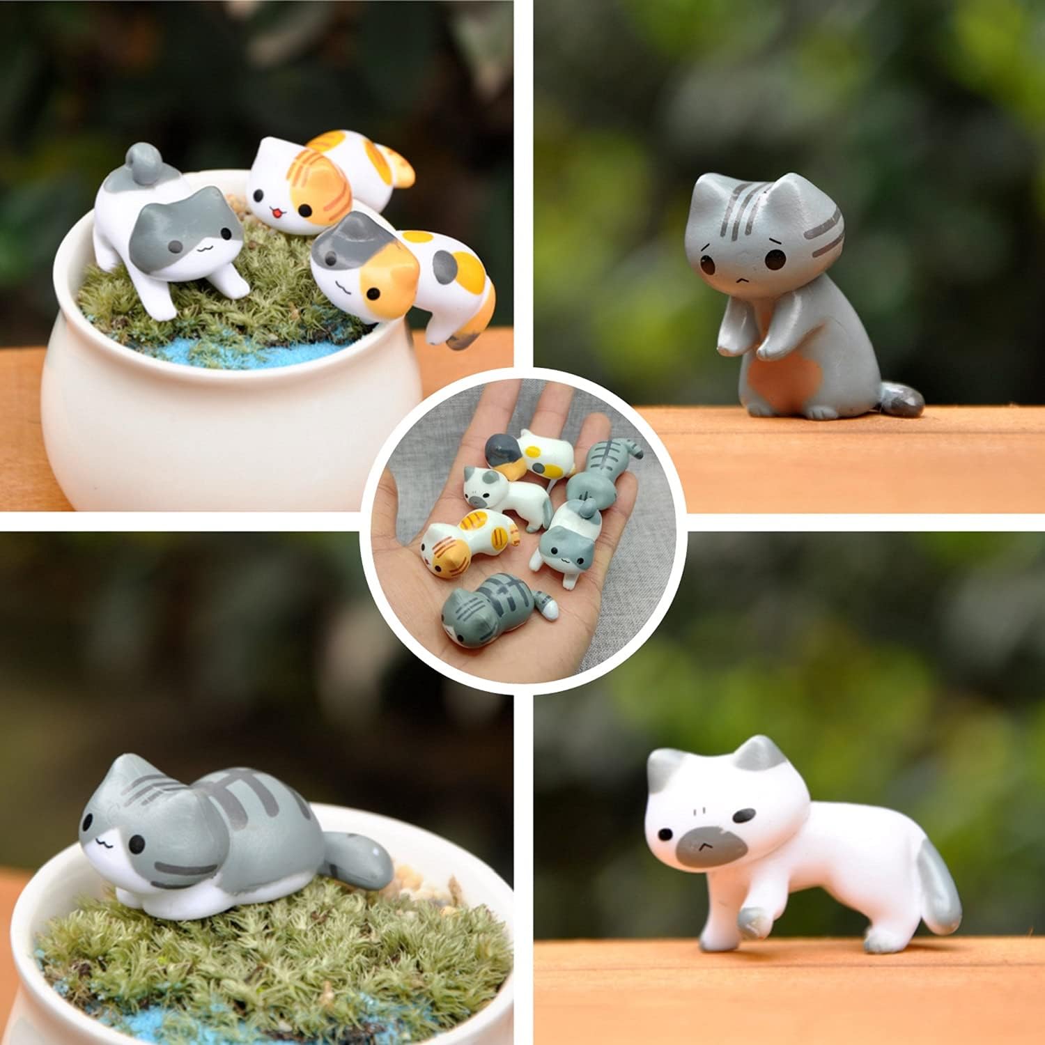 Tiny Mini Cat Figurines, Tuxedo Small Miniature Cat Figures Decor Trinkets | 12 Pcs Lovely Micro Little Animal Statues Tiny Terrarium Ornaments For Cat Lovers Home Decoration Landscape Garden Succulent