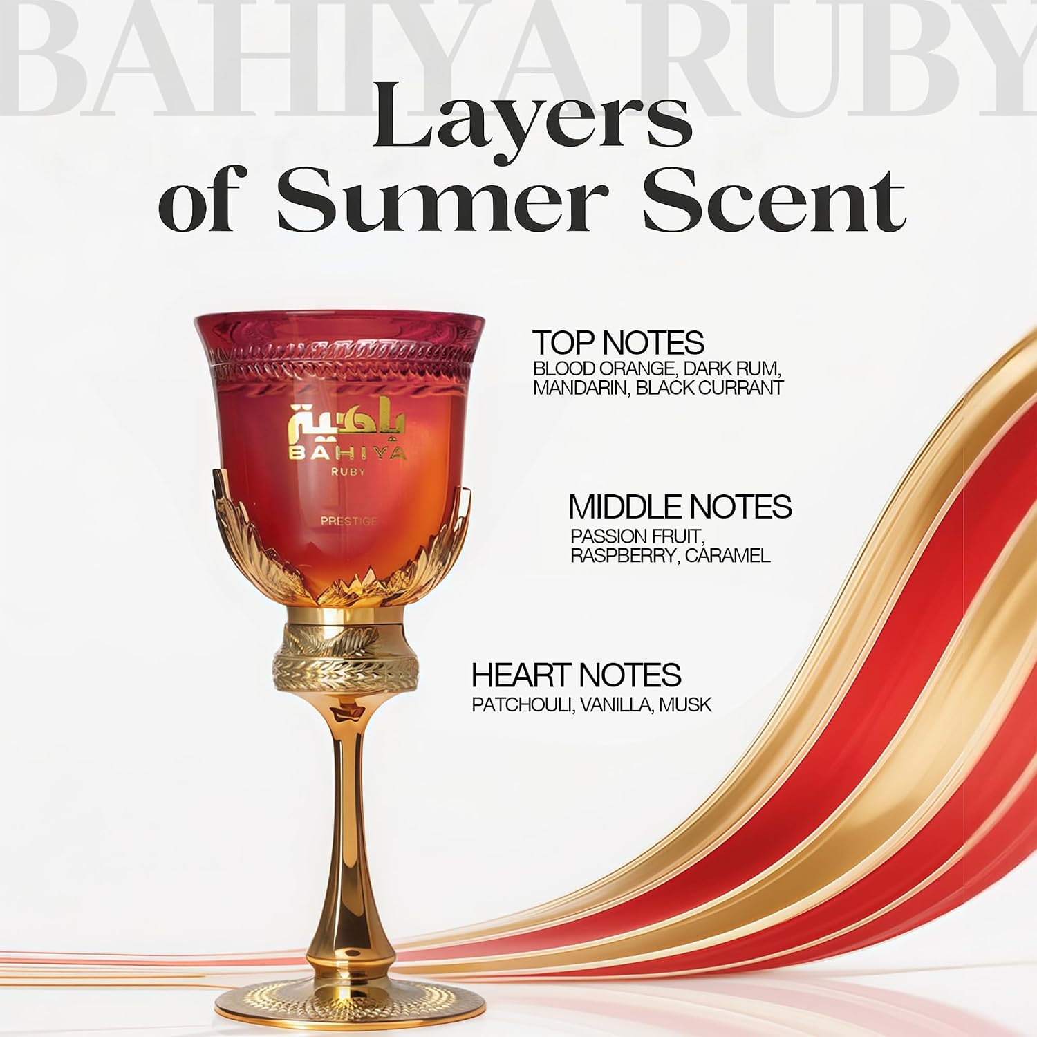 AFLUXE Bahiya Ruby Women Perfume with Mandarin, Black Currant,Caramel,Vanilla, Musk Scent - Eau de Parfum Long-Lasting Fragrance for Women, 3.40 Ounce / 100 ml