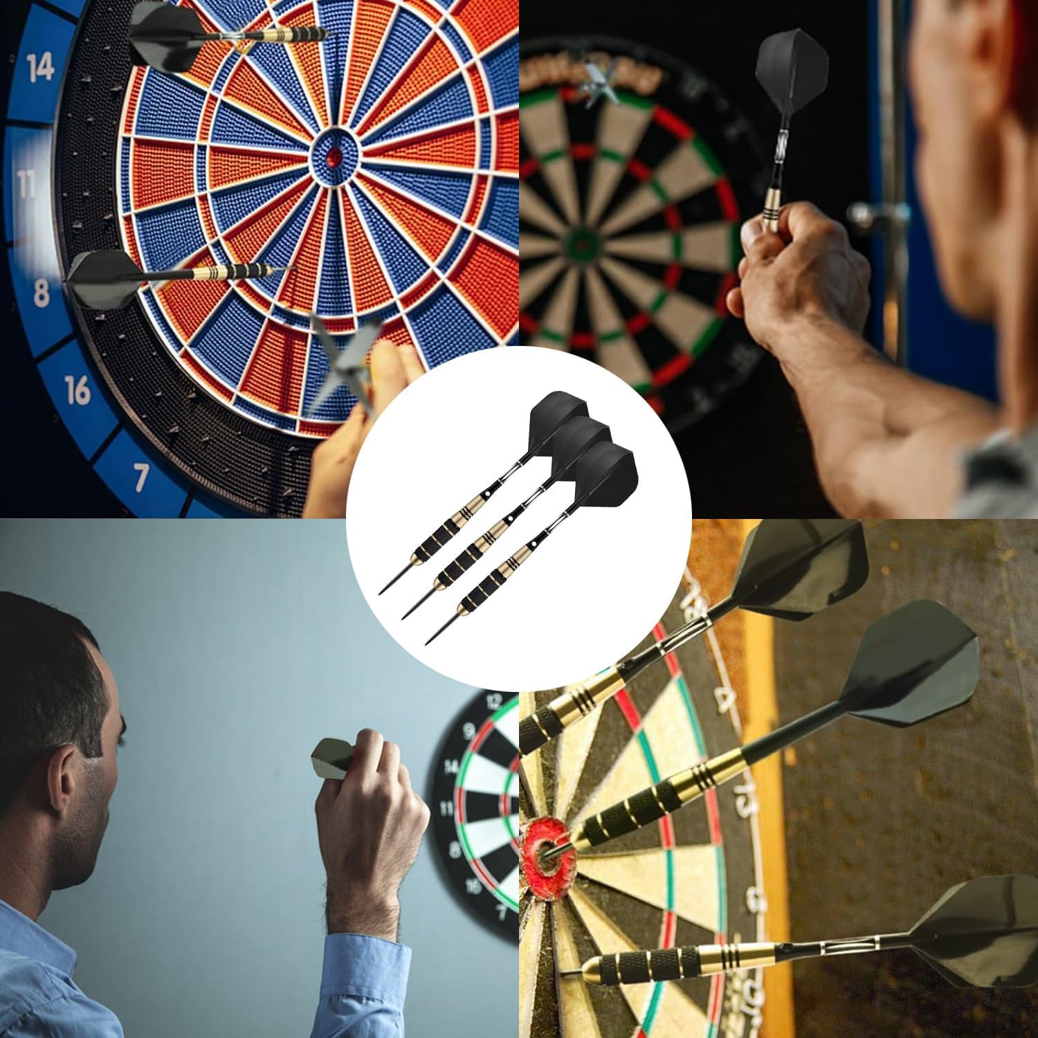 JOYVOX Steel Tip Darts Set - 24g Brass Darts with Stems, Flights, Rubber-Rings, Spring Rings, Dart Sharpener, and Multi-Function Tool - Image 3