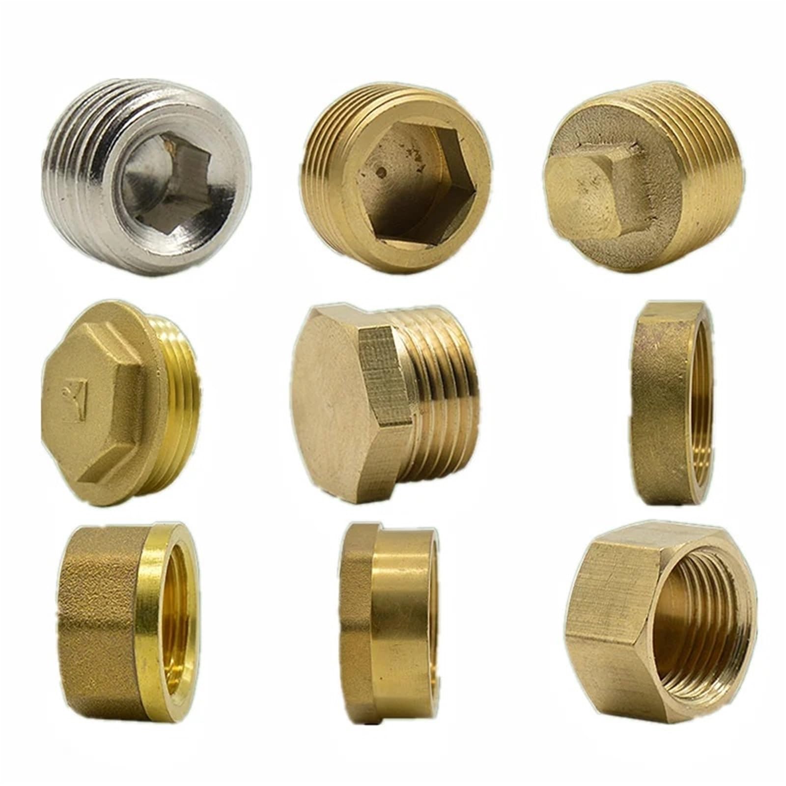 Conector rápido de latón con rosca macho y hembra de 1/8, 1/4, 3/8, 1/2 y 3/4 pulgadas, adaptador universal for grifo.(1l2 Female,10pcs)