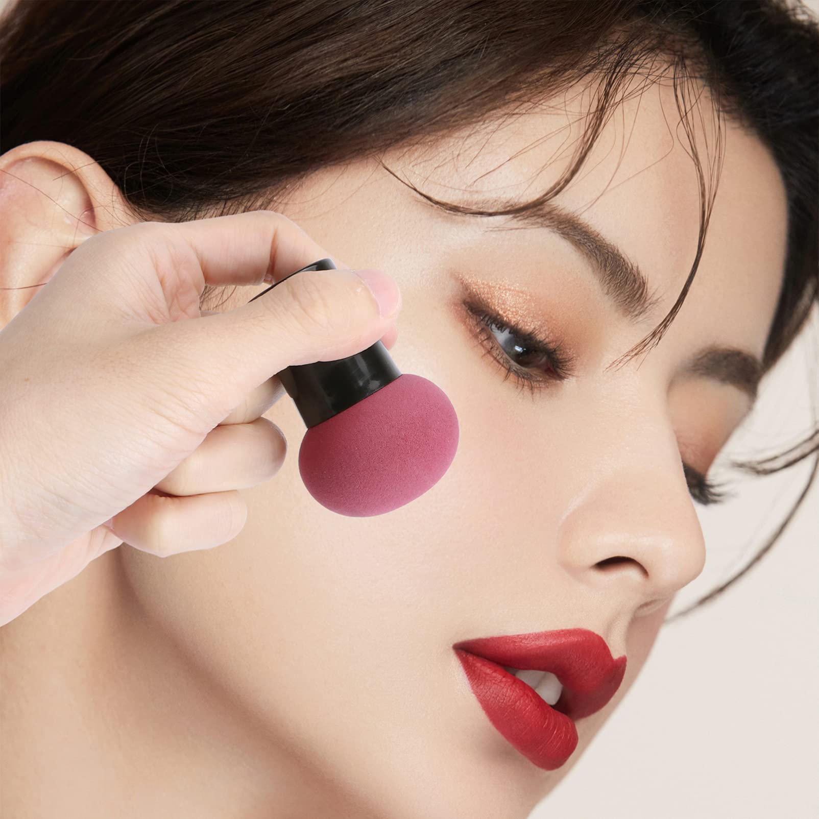 OUNONA 5Pcs Mushroom Head Makeup Sponge Dual Use Wet Dry Cosmetic for Foundation Application Powder Puff for Home Travel Use