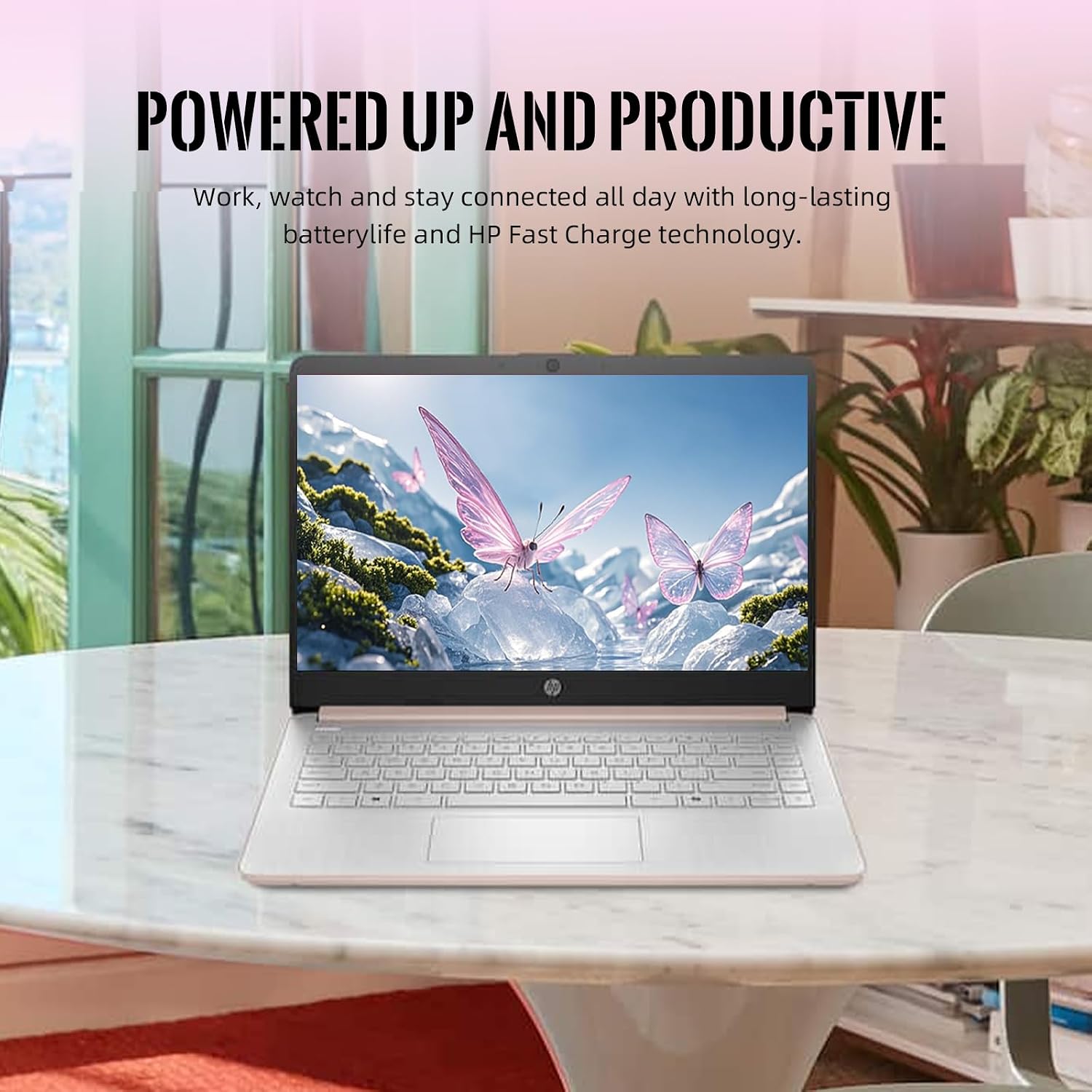 SALMKRIL Customized Laptop, Created Using HP 14" HD Student Business Laptop, Intel 4-Core N150, 4GB/8GB/16GB DDR4, 128GB UFS, HDMI, WiFi 6, Copilot AI, Fast Charge, Win 11 S, Rose Gold image 7