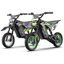 RIXOC DK-12 Electric Dirt Bike for Kids, 700W Peak 36V Motor - 15.5MPH Speed 14Miles Range E Bike, 12" Air Tires 3-Speed, Electric Motorcycle for Kids Ages 3-10
