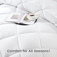 Vista 2 de SLEEP ZONE Edredón Relleno tamaño Queen, edredón reversible alternativo al plumón, ropa de cama ligera, suave y transpirable para todas