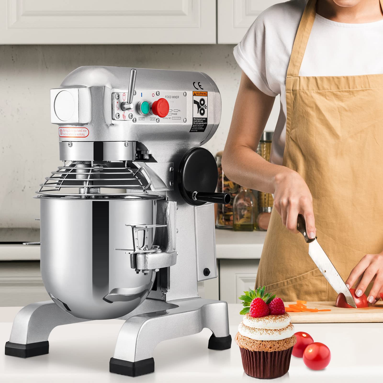 VEVOR Kommerzieller Knetmaschine 30L für Backbedürfnisse Pizzateig Brotteig usw. Kochmaschine Handelsüblicher 3-Gang-Standmixer aus Hochleistungsstahl Brandneuer
