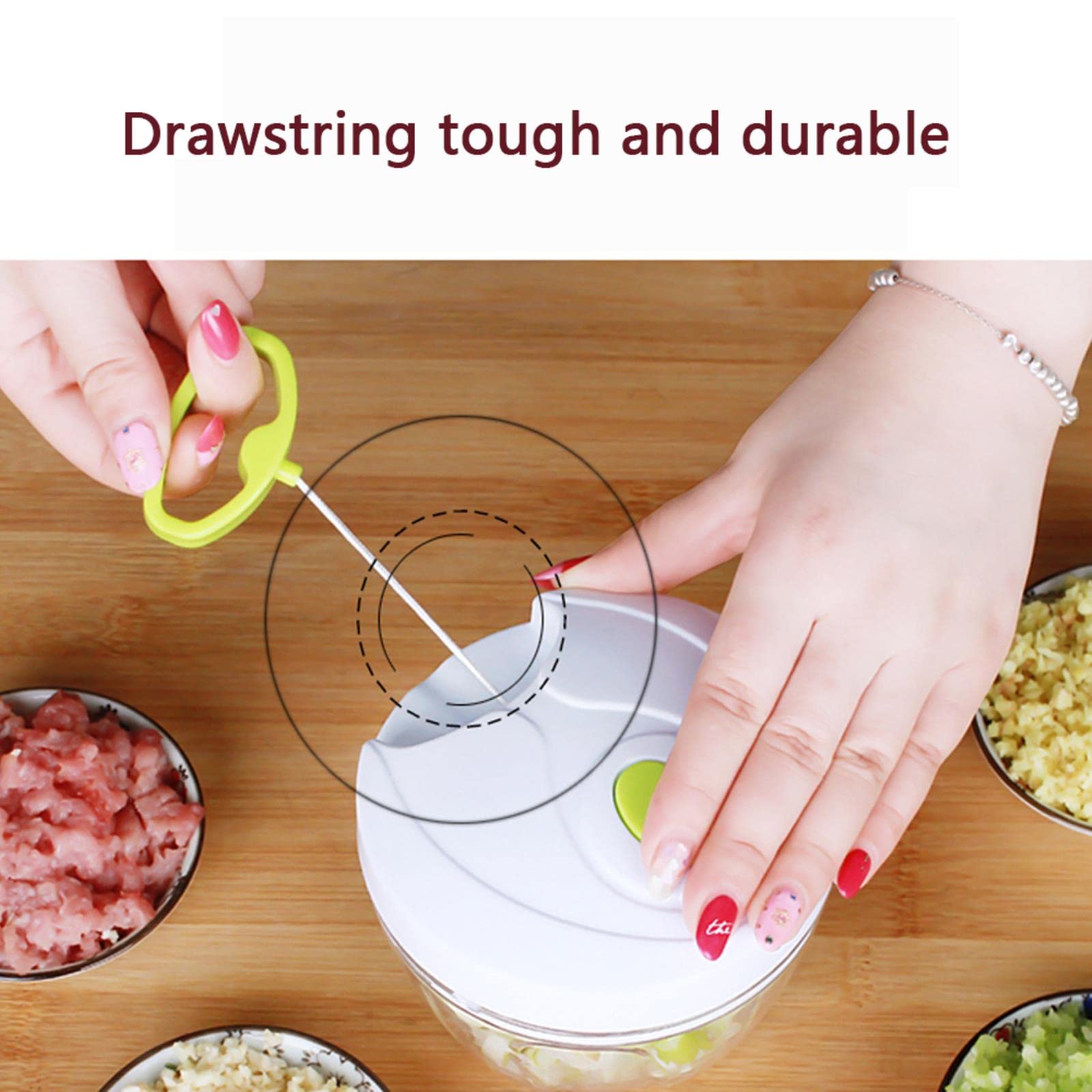 Hand Chopper Manual Rope Food Processor Silcer Shredder Salad Maker Garlic Meat Onion Slicer Cutter Kitchen Tool Accessories