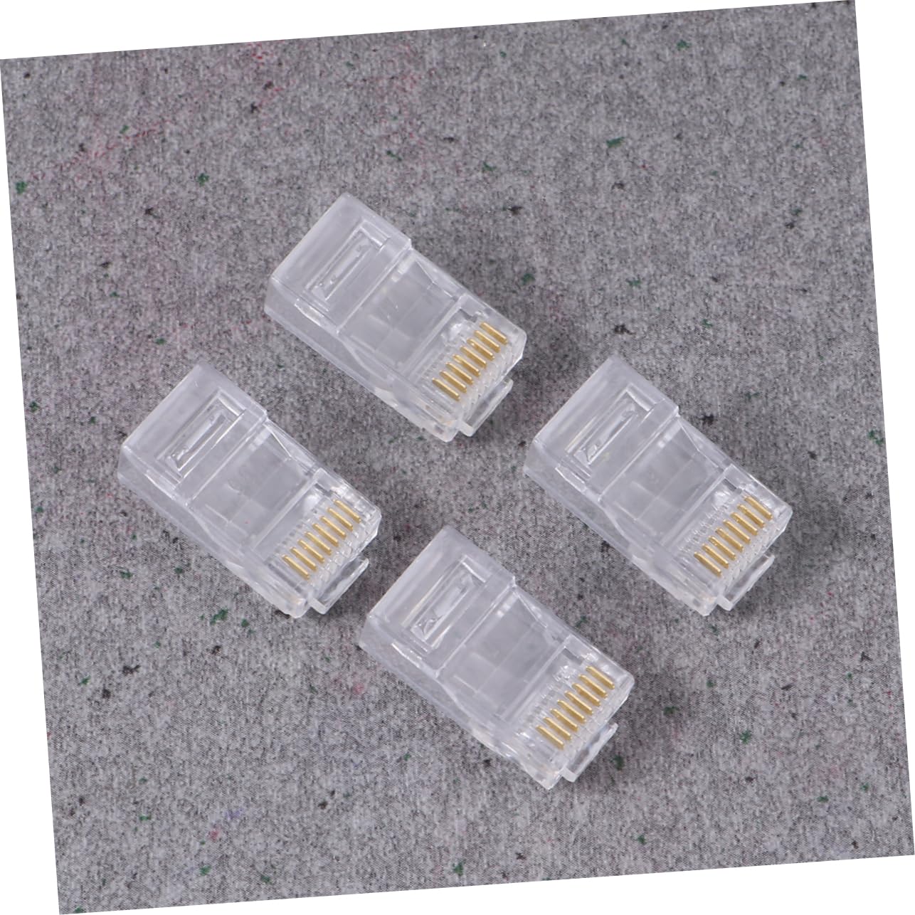 1000pcs Pc Network Cable Connector Durable Modular Plug with Plated Pins for Enhanced Signal Strength Lightweight Thermoplastic Housing for Easy Wiring Verification