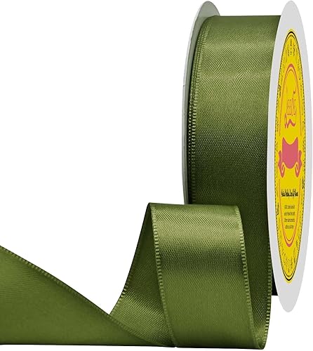 Miniatura 625 de Cinta de satén verde esmeralda de doble cara de 1-1/2 pulgadas x 50 yardas, cinta de poliéster verde esmeralda para envolver regalos, muy adecuada