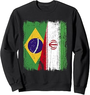 Brazil Iran Half Flag Brazilian Iranian Jersey Sweatshirt