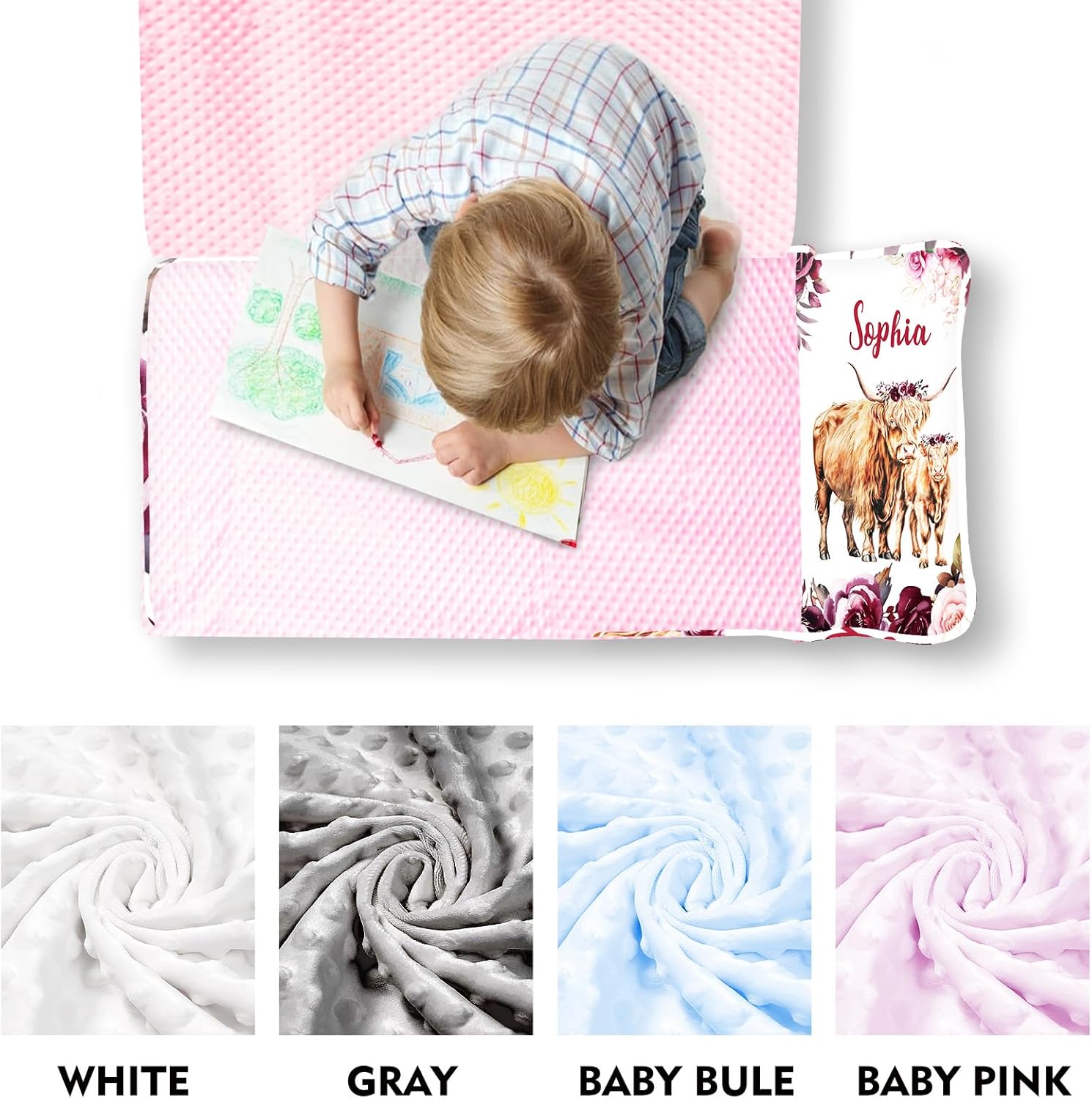 Personalized Elephant Nap Mat for Toddlers, Custom Floral Sleeping Bag with Nap Blanket, Pink Flower Theme Roll Up Mat