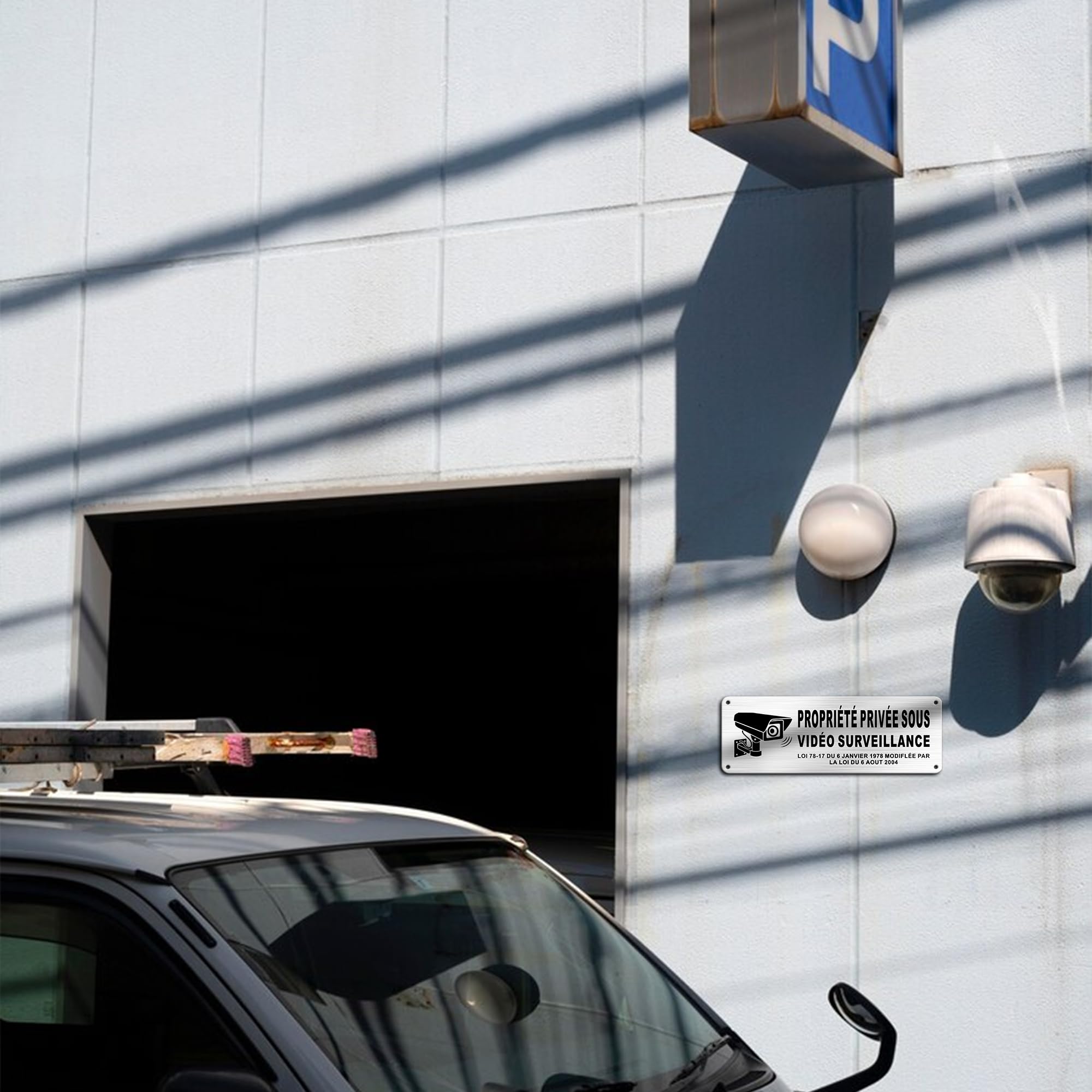 SINAO Panneau aison sous Vidéo Surveillance Aluiniu Brossé Alare