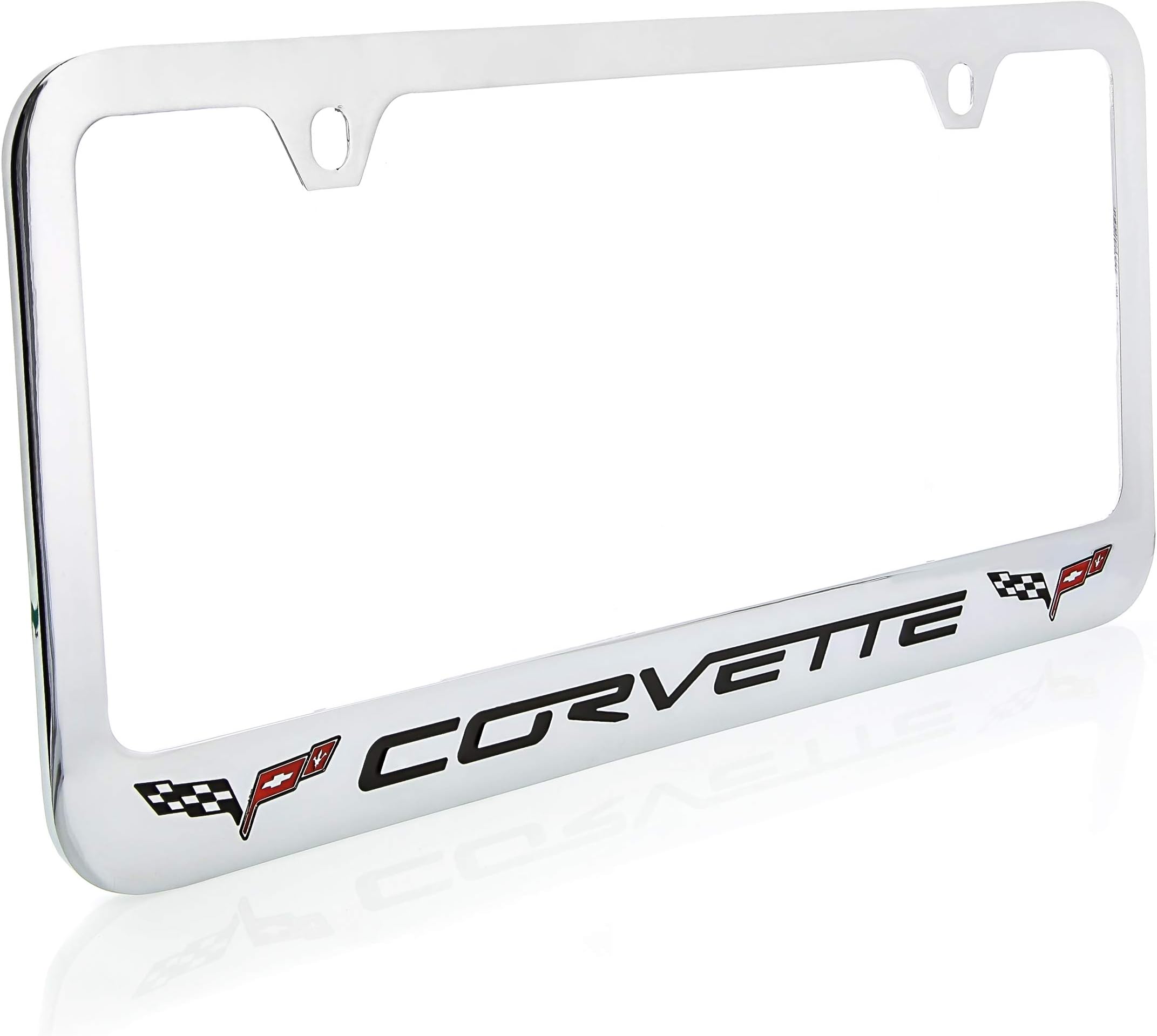 C6 Corvette License Plate Frame with C6 Flags by Corvette