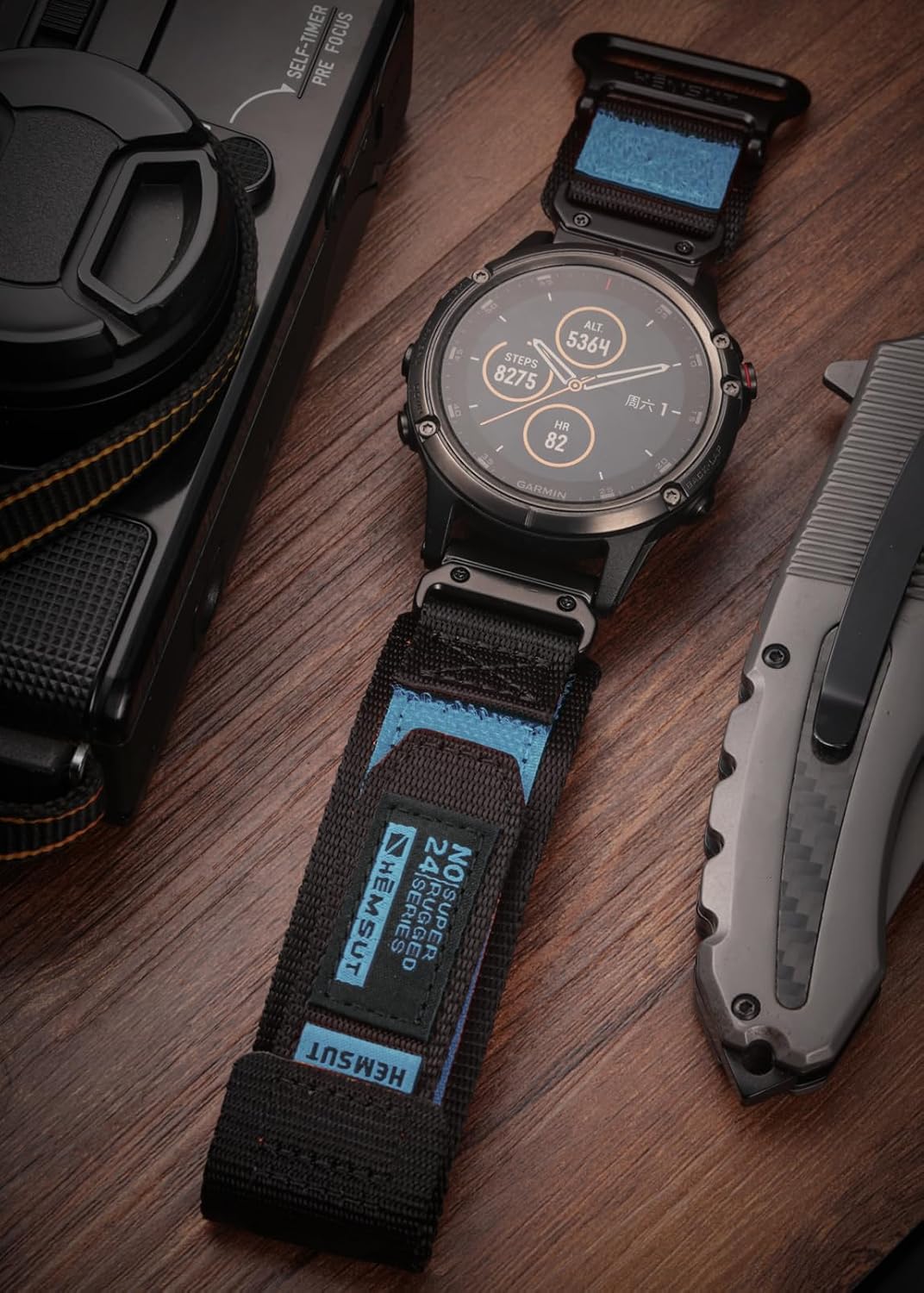 Watch Band Compatible With Garmin, 26mm Nylon Hoop and Loop Military Strap for Fenix 8 51mm/7X/7X Pro/6X/6X Pro/5X/5X Plus, Tactix 7 Pro/ Delta, Quatix 6X/5X, Descent MK1/MK2, Instinct 2X, Foretrex 601/701, Enduro /Enduro 2/ Enduro 3, D2