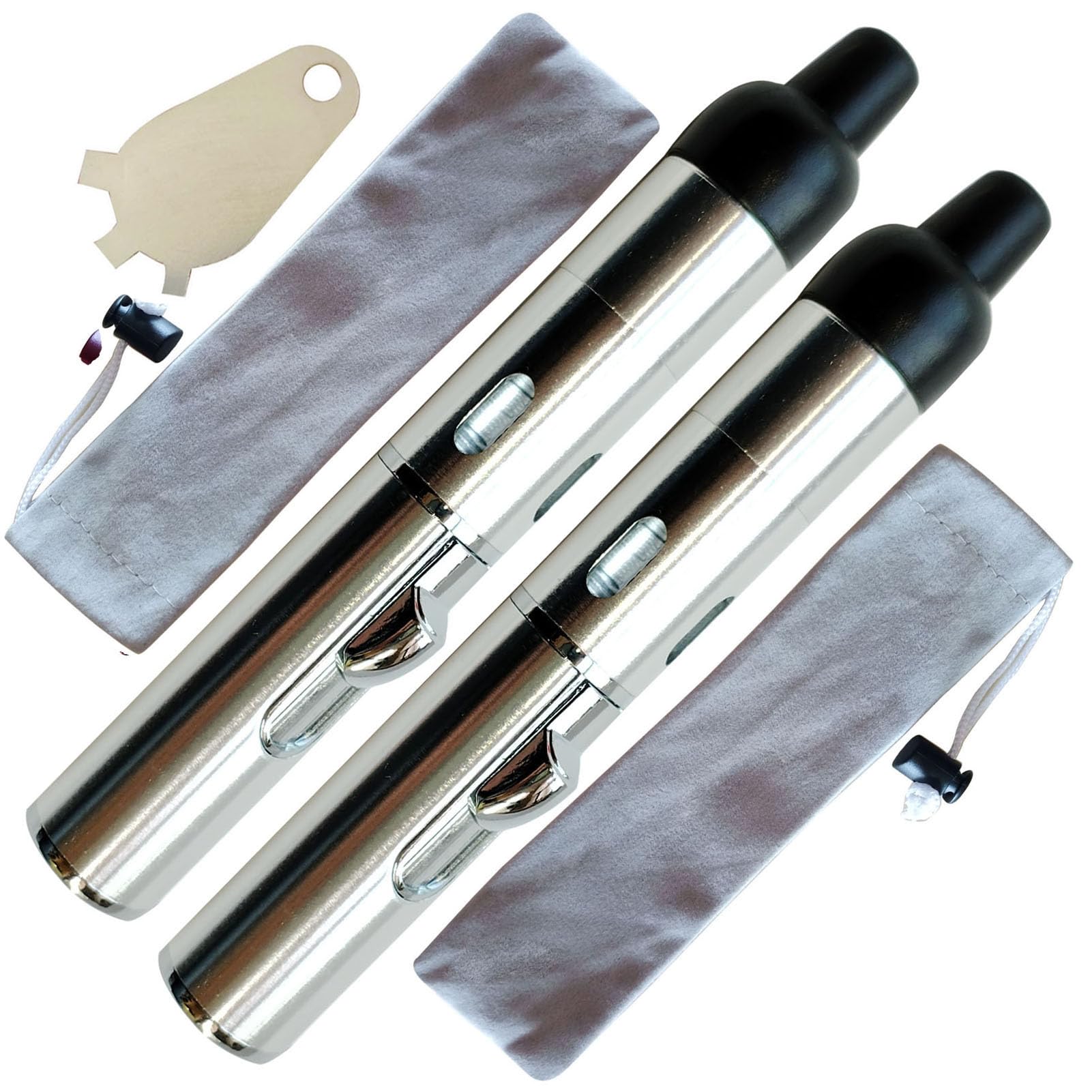 Bienvenido Silver Refillable Portable Lighter, Jet Flame Torch Lighter Fame Kitchen Cooking,（2Pcs）
