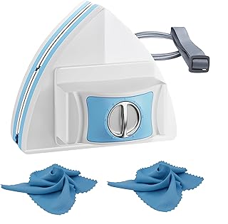 Magnetic Window Cleaner Tool Glass Wiper, Double Sided Windows Glass Cleaner 6-Files Adjustable Windshield Cleaner with 2 ...