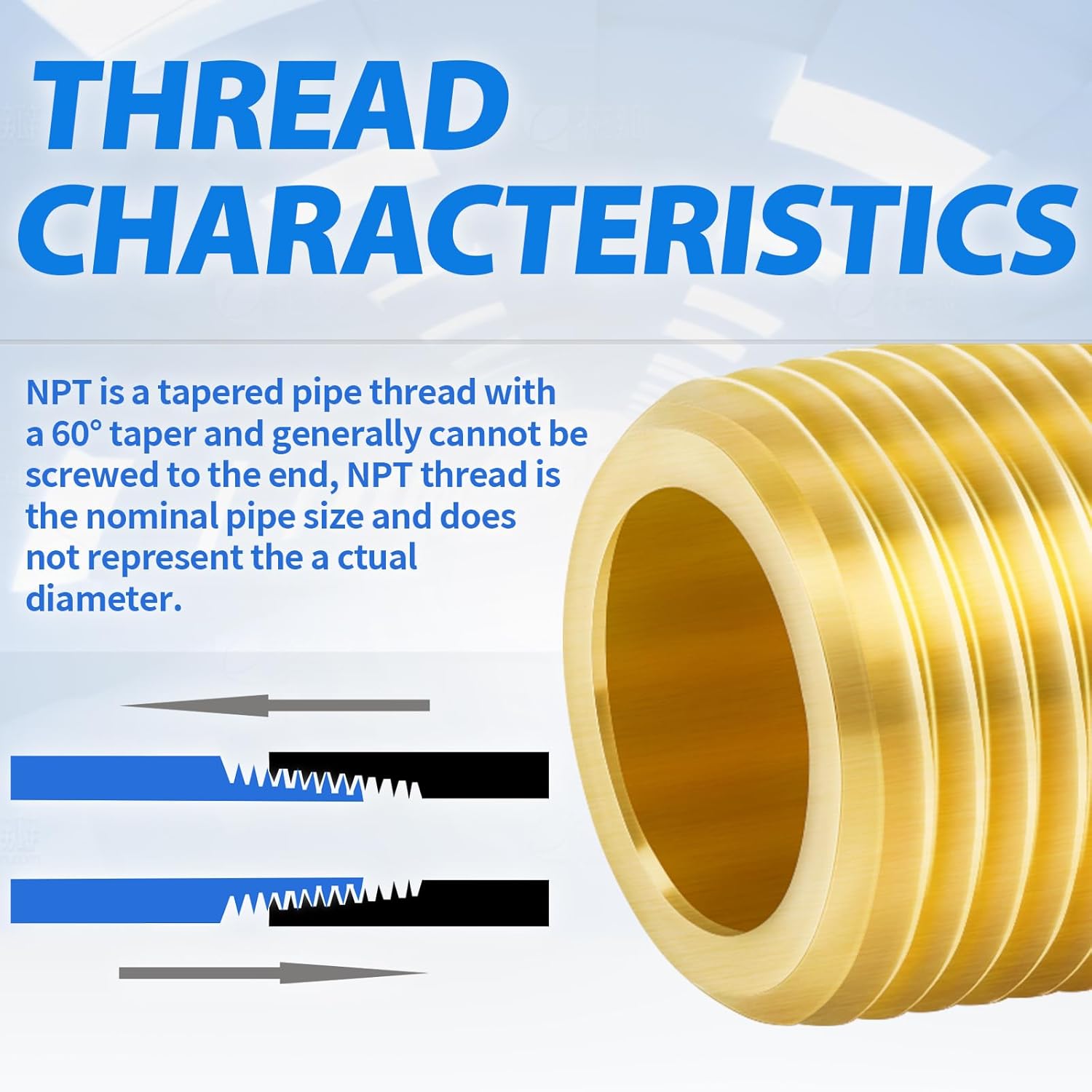 ChillWaves Brass Pipe Fitting, Long Nipple Pipe 1/2" NPT Male x 1/2" NPT Male Thread 4" Length(100MM)(1-PACK)